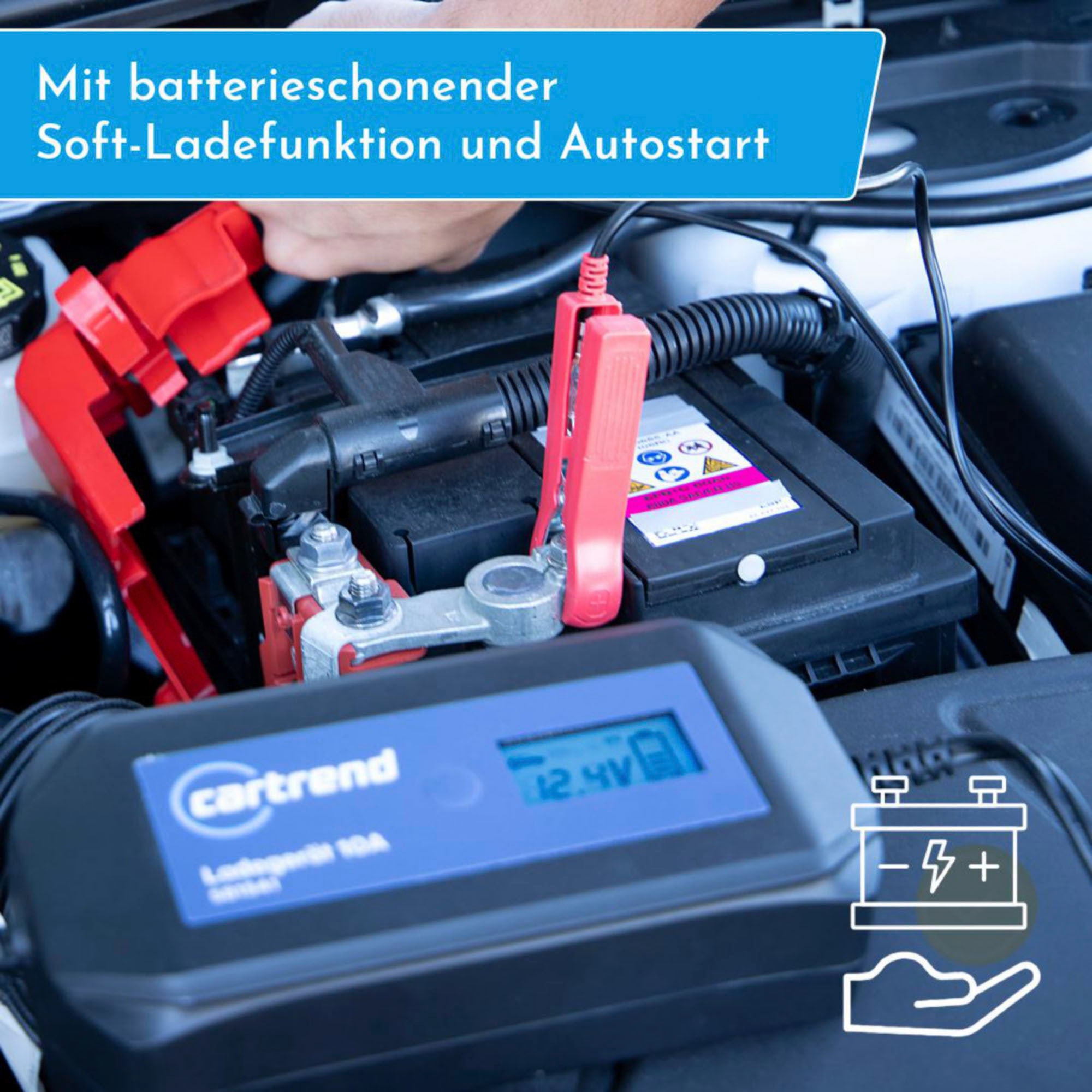 Cartrend Autobatterie-Ladegerät »Batterieladegerät DP10.1 mit Mikroprozessor-Technologie 12V/24V, 10A«