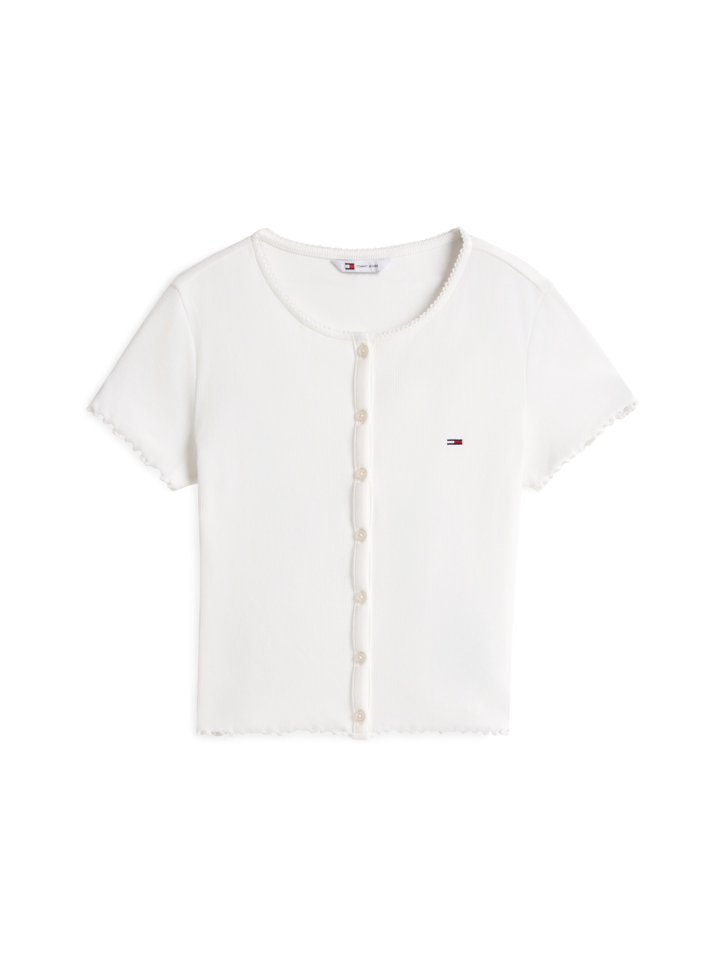 Tommy Jeans Kurzarmshirt »TJW SS RIB TOP IM« mit gerippter Struktur, Slim Fit