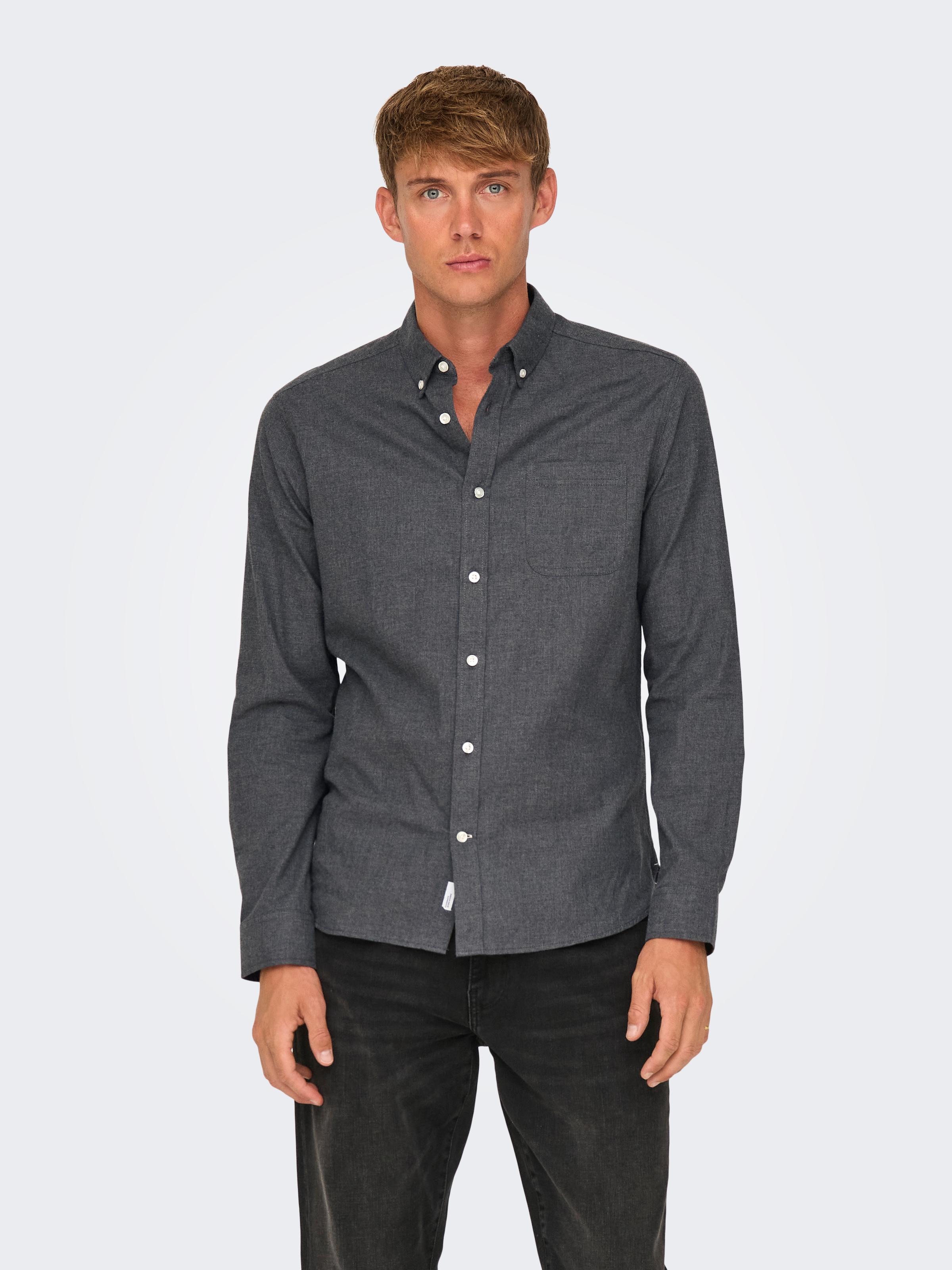 ONLY & SONS Langarmhemd "ONSROAD LIFE REG MELANGE LS SHIRT NOOS" günstig online kaufen