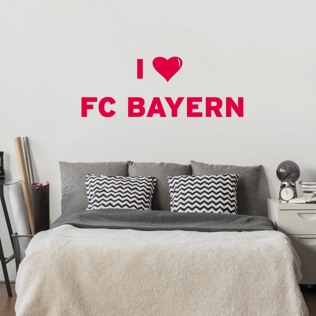 Wall-Art Wandtattoo »I LOVE FC BAYERN«, (1 St.), selbstklebend, entfernbar
