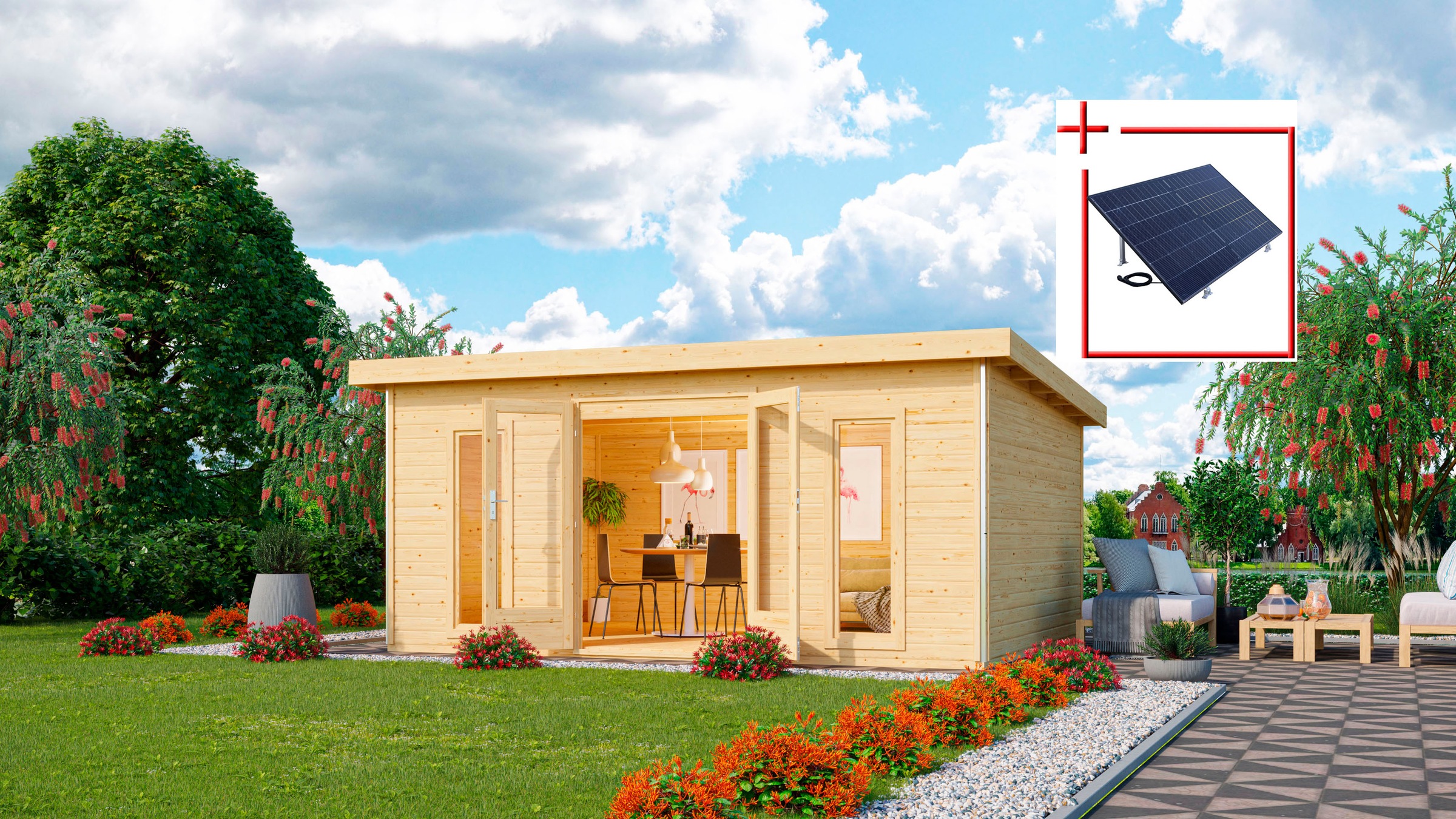 Karibu Gartenhaus "Rabensee 4", naturbelassen günstig online kaufen