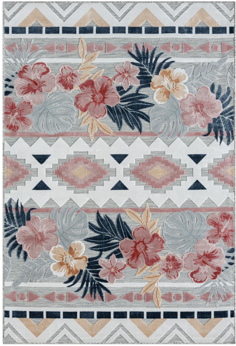 Myflair Möbel & Accessoires Teppich »Lotus Lagerräumung«, rechteckig, 8 mm Höhe, florales Design, Blumen Motiv, Outdoor geeignet, Balkon, Terrasse
