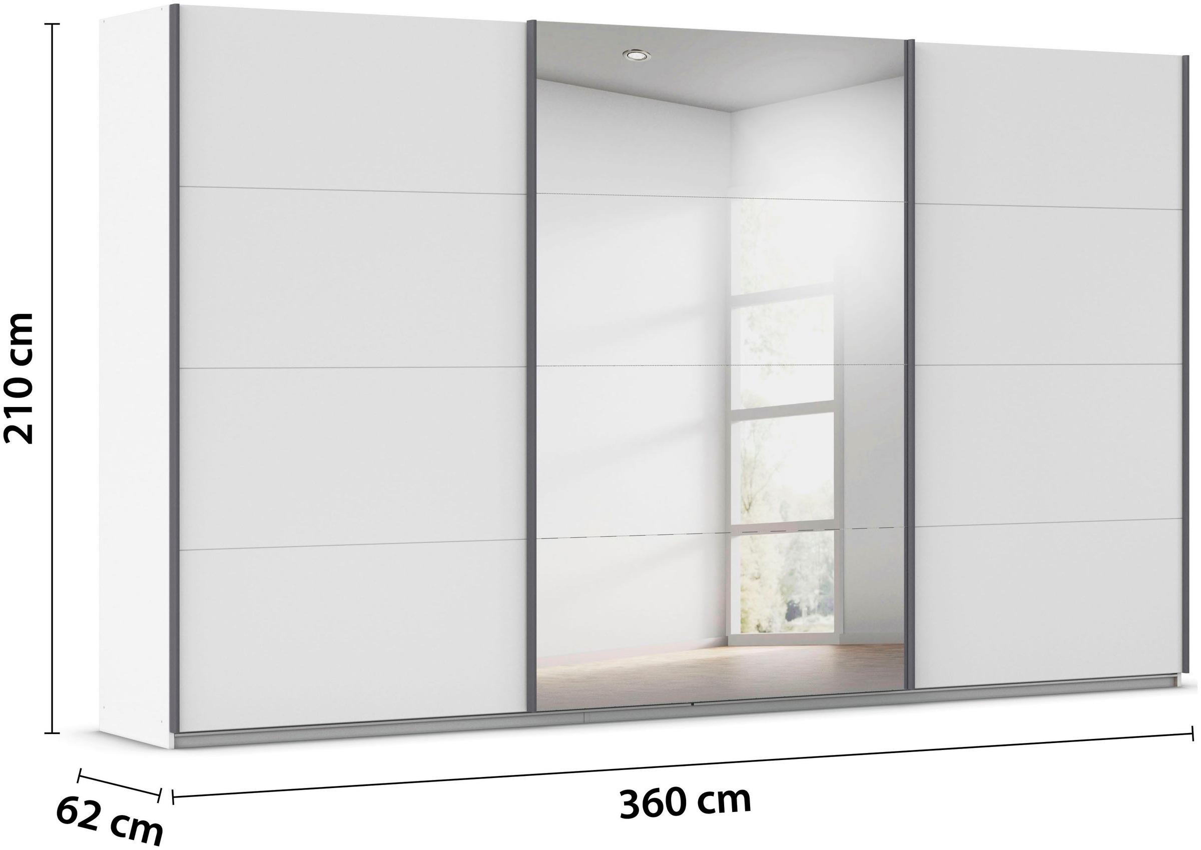 rauch Schwebetürenschrank »Kleiderschrank Schrank OTTO´S CHOICE Garderobe AGORDO«, (in zwei Griff-Farben), Top Innenausstattung, in 4 Breiten und 2 Höhen MADE IN GERMANY