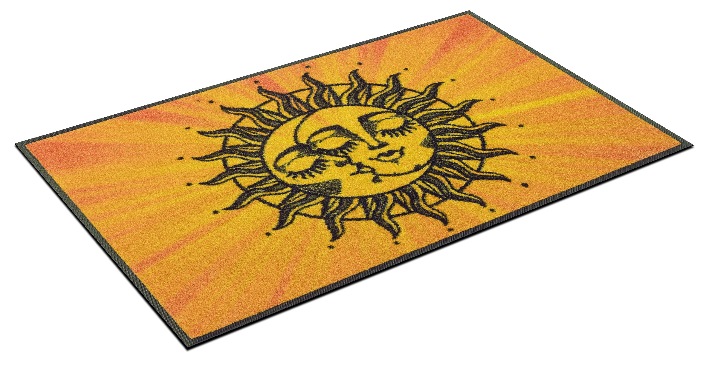 Fußmatte "Kiss the sun", orange, B:50cm H:7mm L:75cm, Polyamid, WASH+DRY BY KLEEN-TEX, Teppiche, Fußmatte 2
