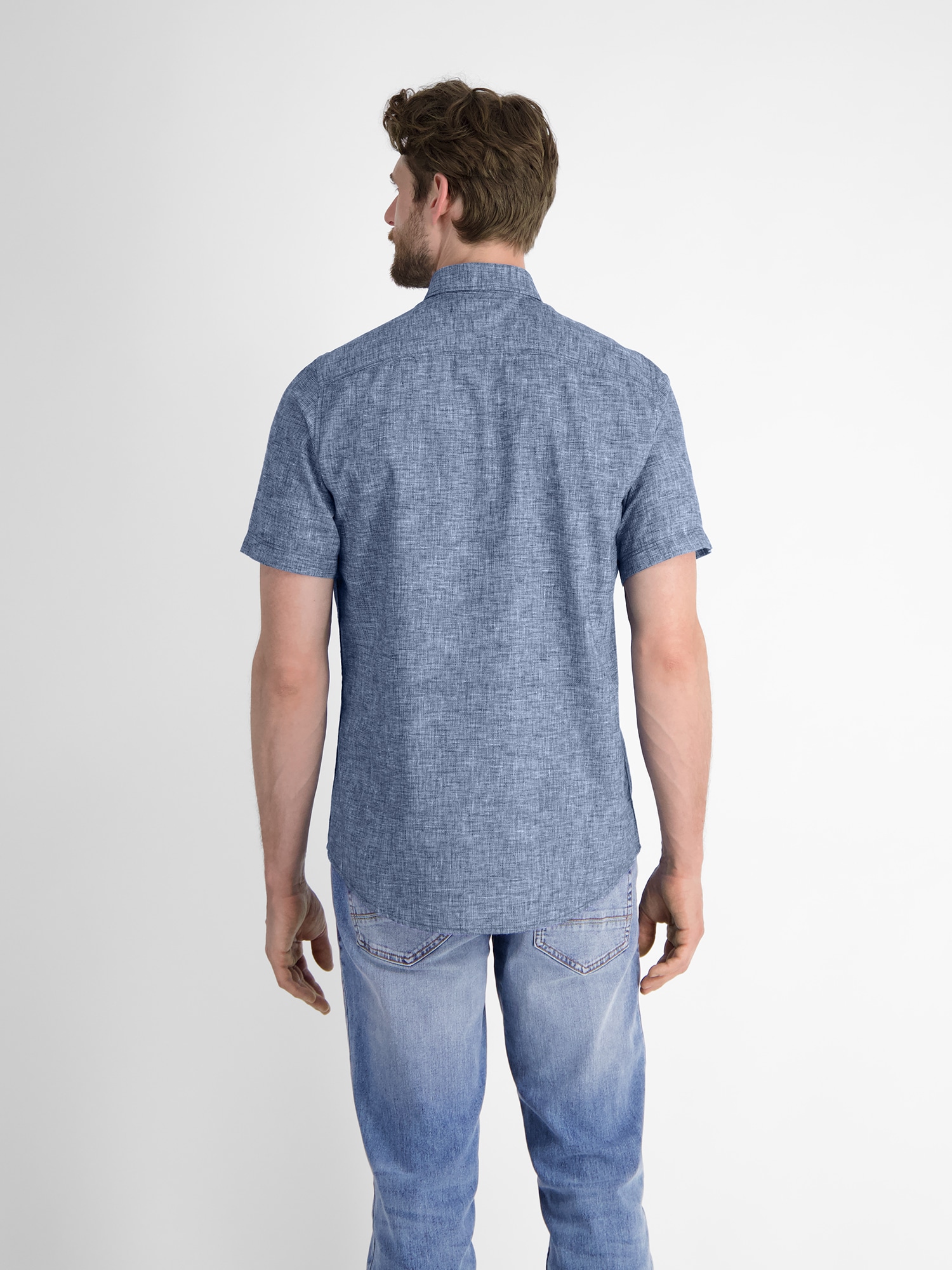 LERROS Kurzarmhemd »LERROS Kurzarmhemd mit verdecktem Button-down-Kragen«