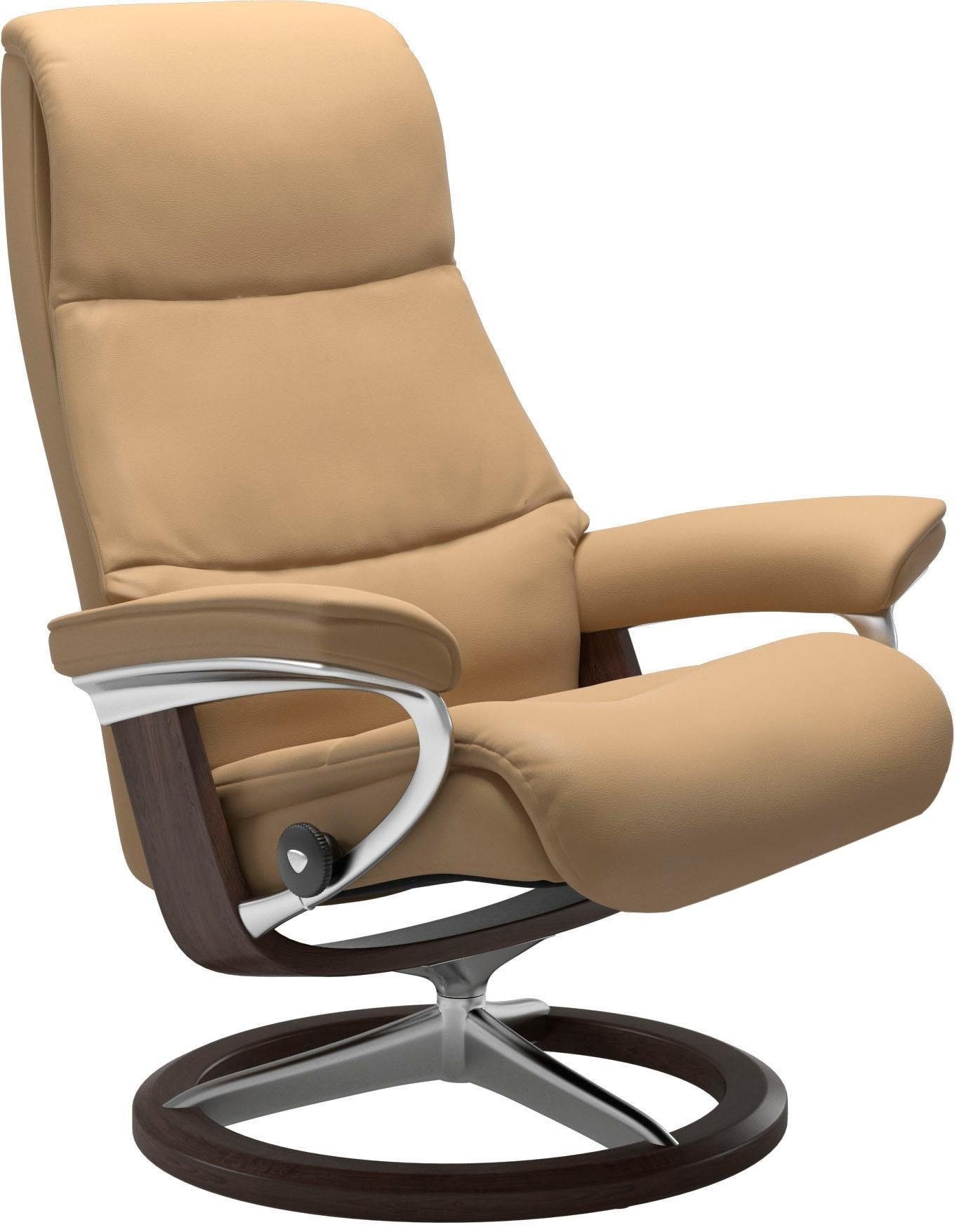 Stressless® Relaxsessel »View«, (Set, Relaxsessel mit Hocker), mit Signature Base, Größe S,Gestell Wenge