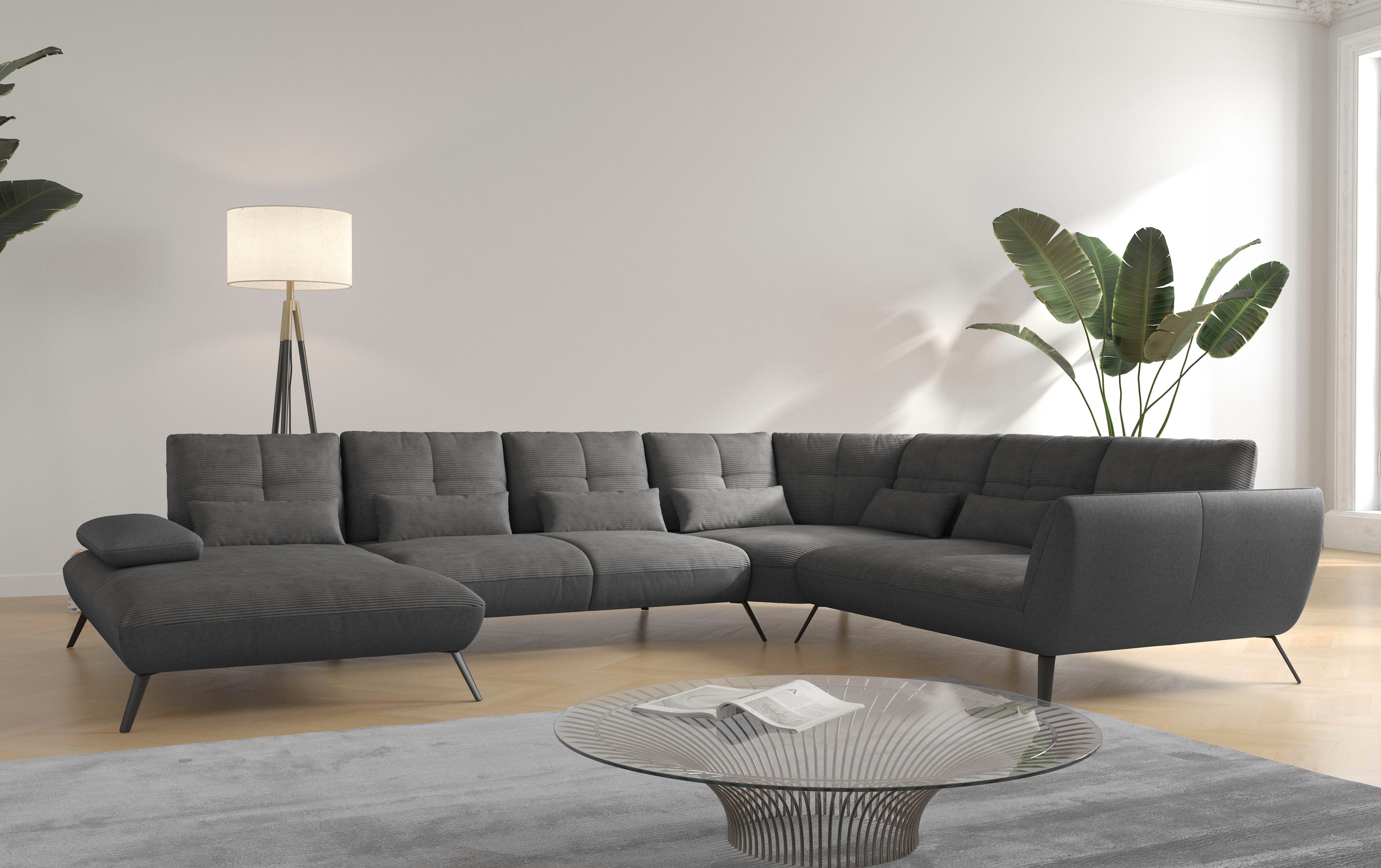 OTTO home Wohnlandschaft "Mikado U-Form" inkl. Sitztiefenverstellung und Armteilverstellung