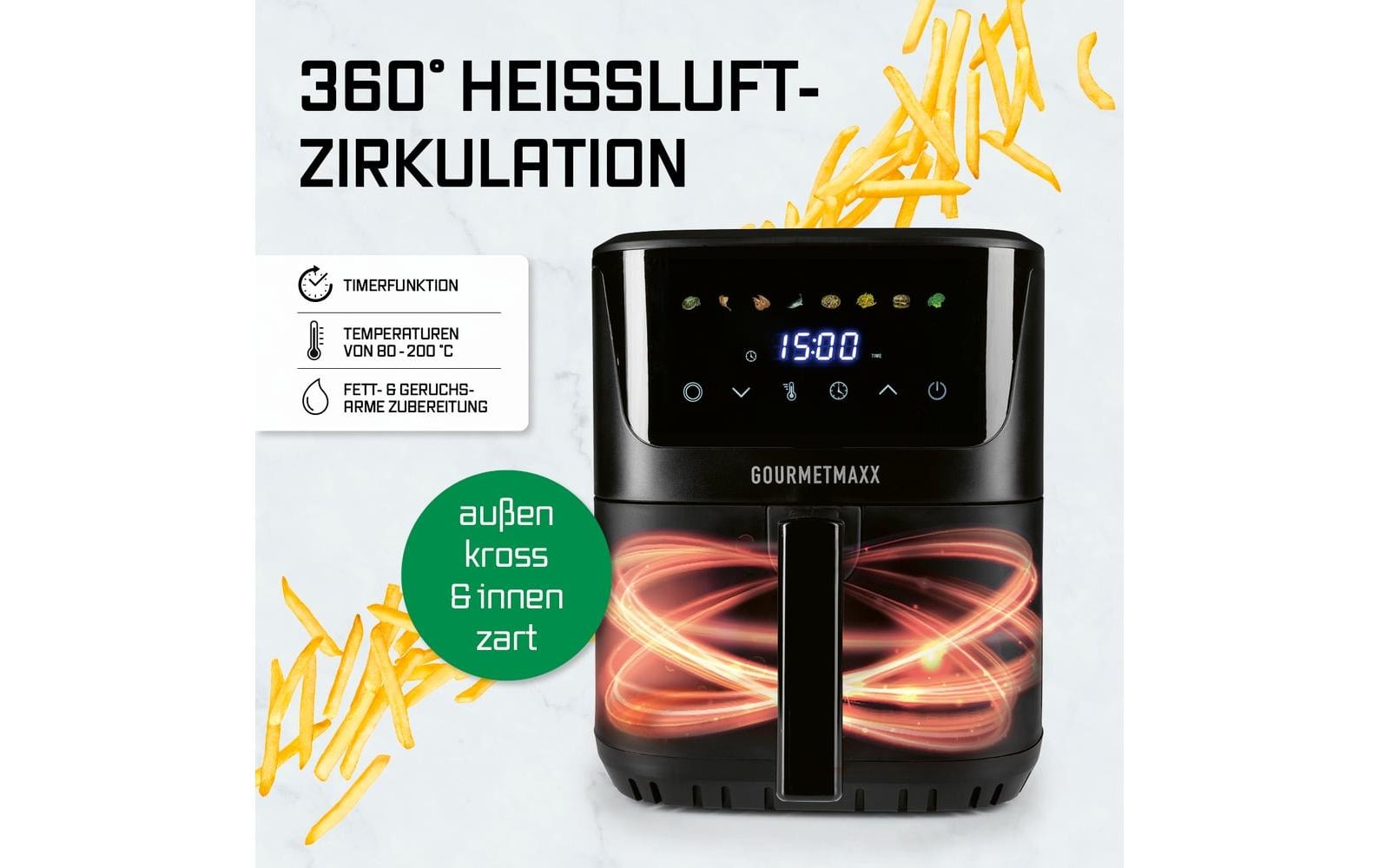 GOURMETmaxx Heißluftfritteuse »6,5 l« 1600 W