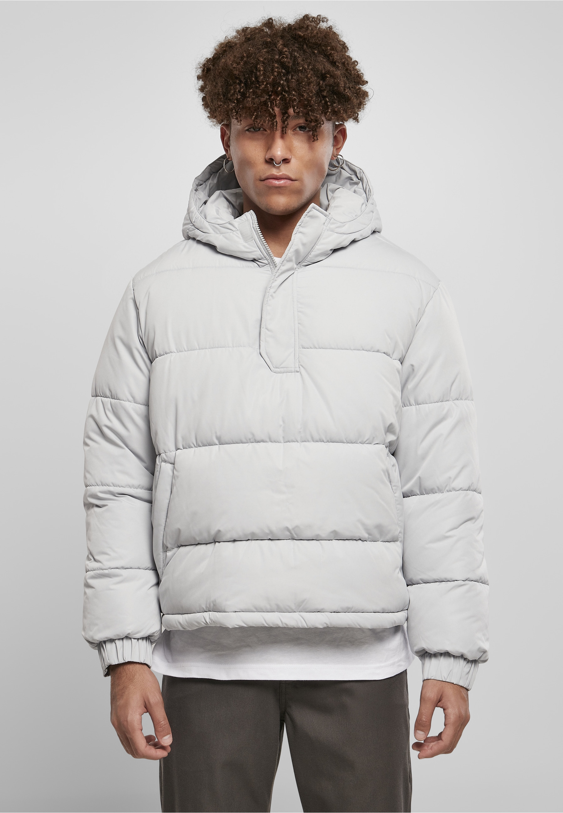 URBAN CLASSICS Winterjacke »Urban Classics Herren Hooded Cropped Pull Over Jacket« 1 Stk. tlg. mit Kapuze