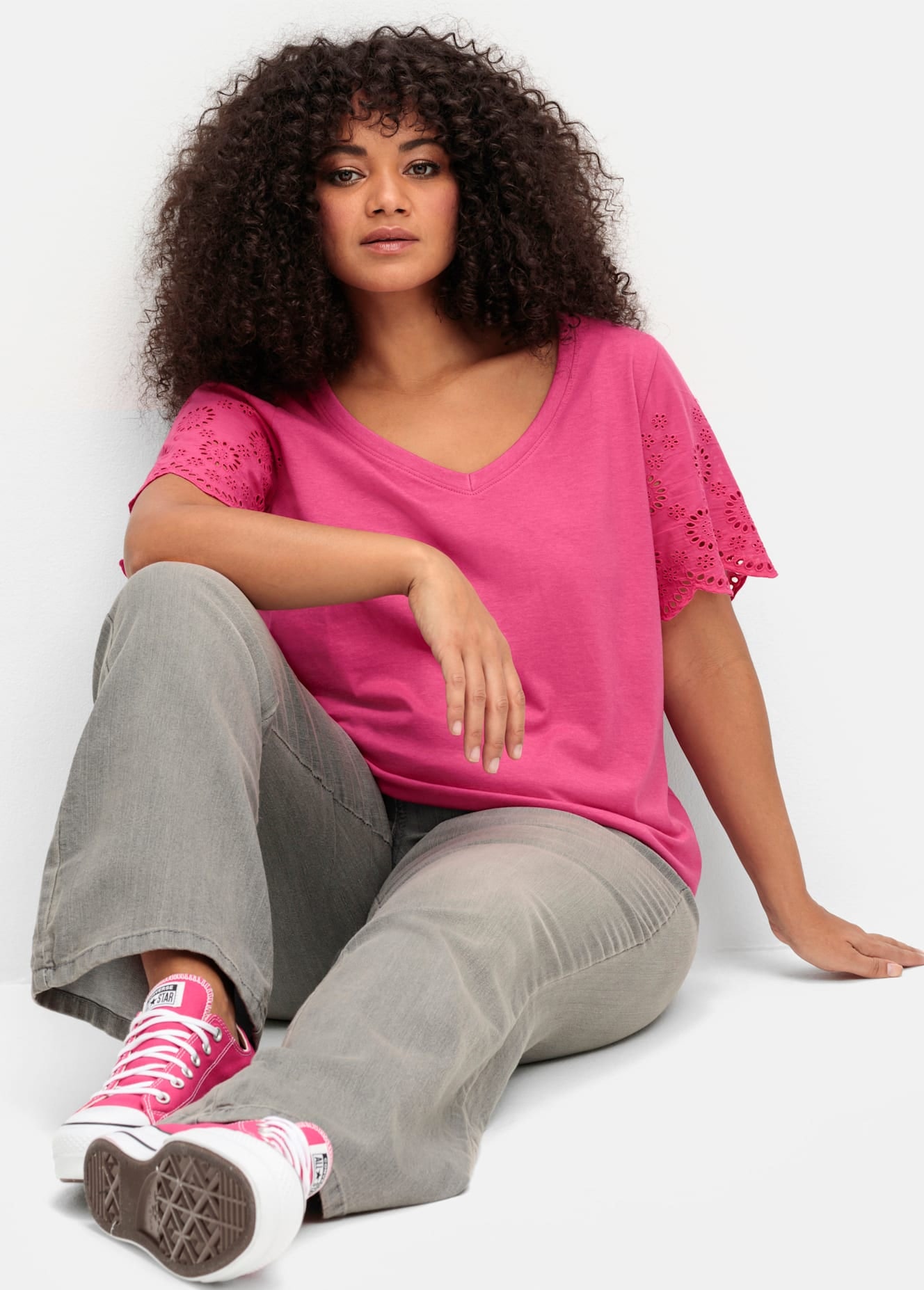 sheego by Joe Browns Kurzarmshirt »Shirt«, (1 tlg.)