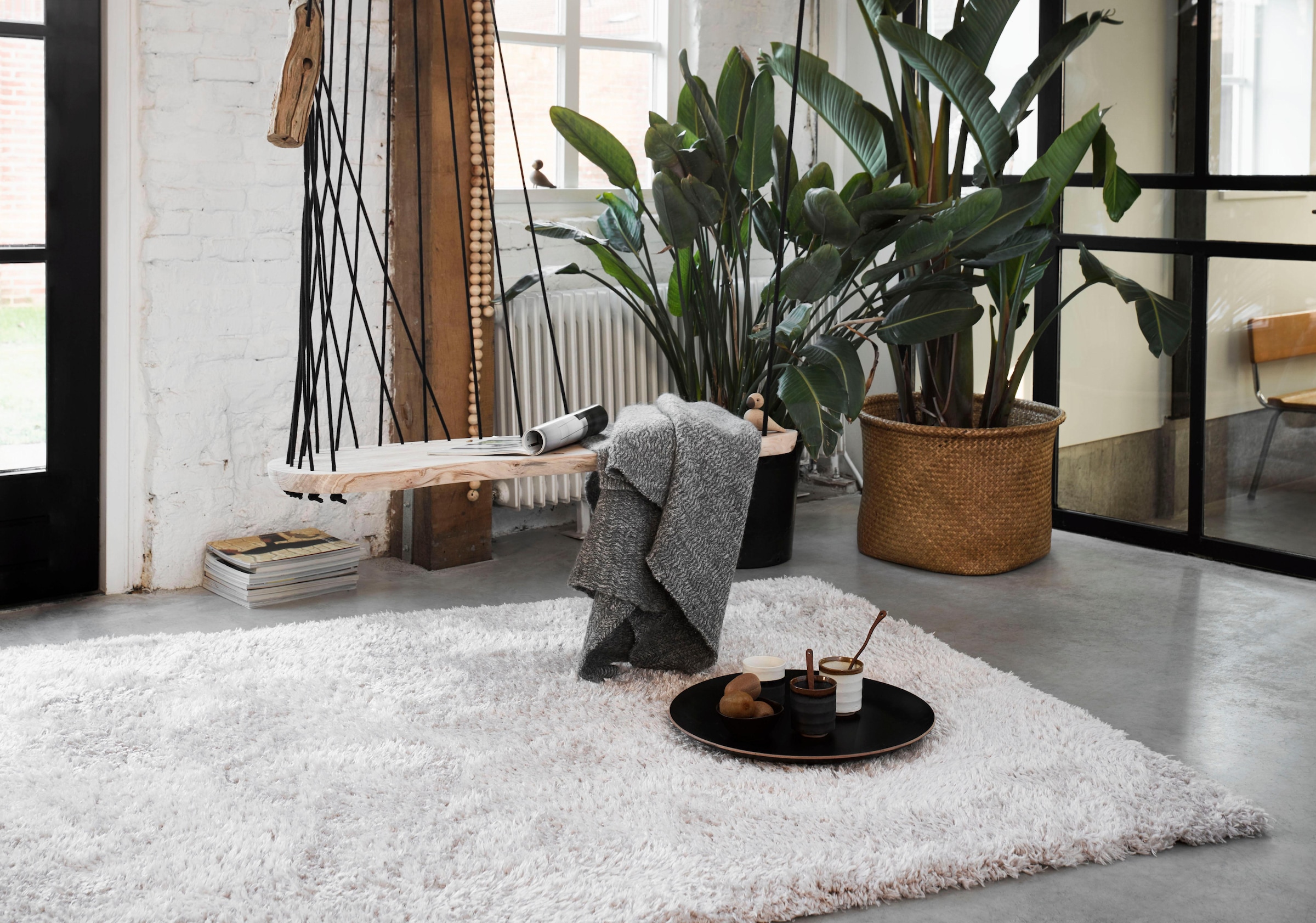 Wecon home Hochflor-Teppich »Toubkal«, rechteckig, 50 mm Höhe, Wohnzimmer