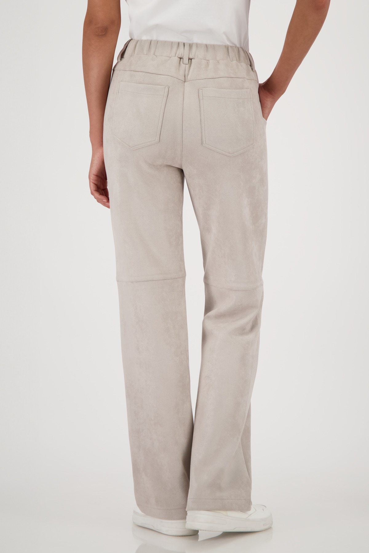 Monari Lederimitathose »Hose Lederimitat Velours«, Gerade Beinform