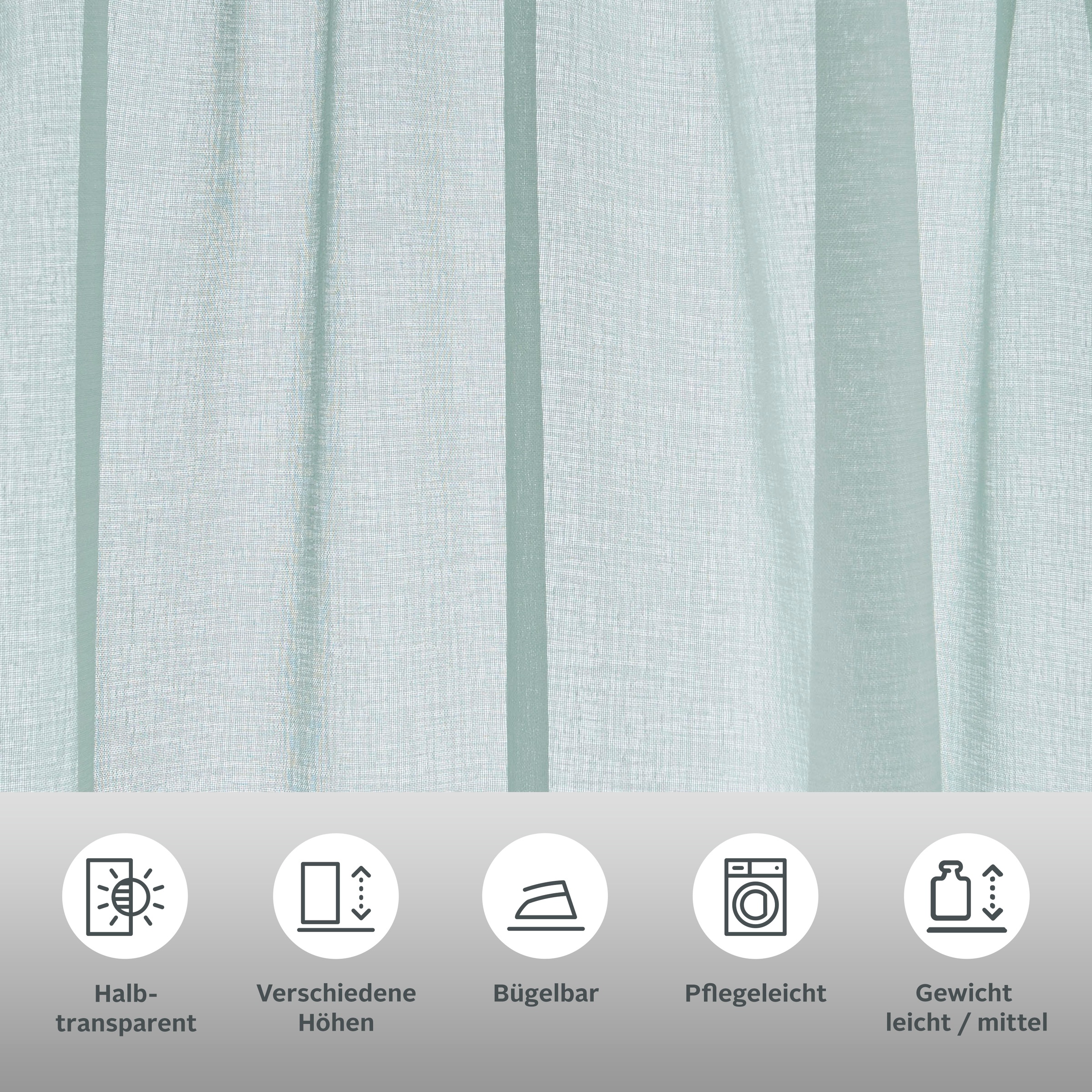 Thumbnail - my home Gardine "TENDER" Kräuselband 1 Stk. tlg. Leinen Optik mit Struktur, monochrom, Bestseller