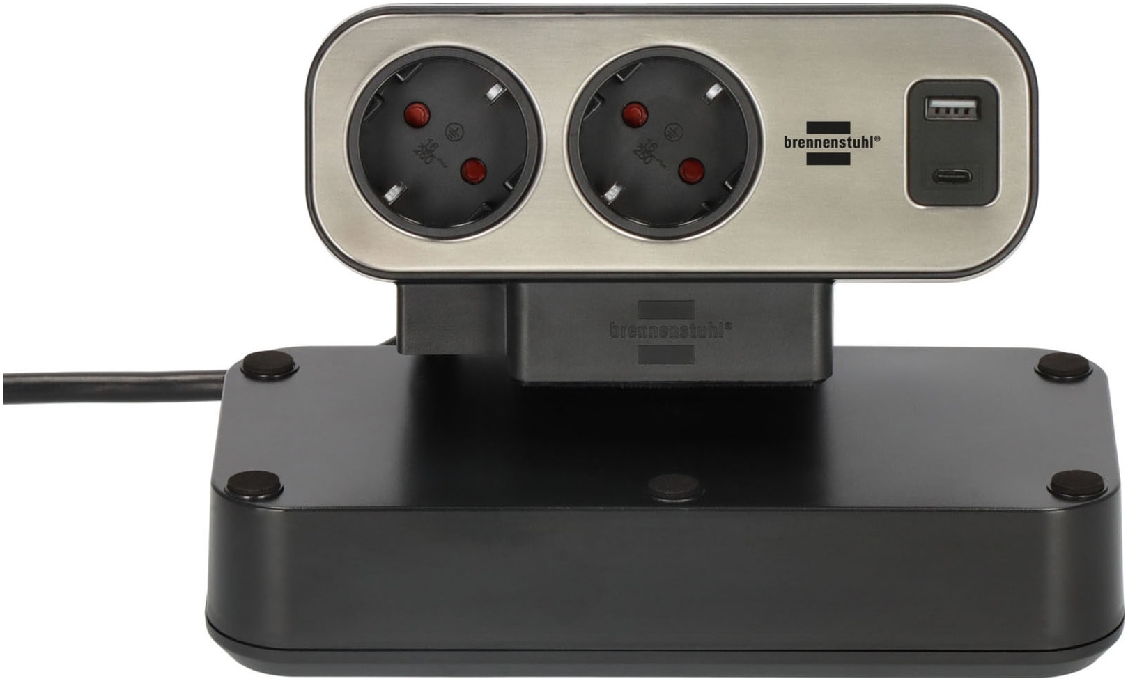 Brennenstuhl Steckdosenverteiler »estilo Duplex 10×Schuko + 1×USB-C + 1×USB-A« (USB-Anschlüsse Kabellänge 2 m)