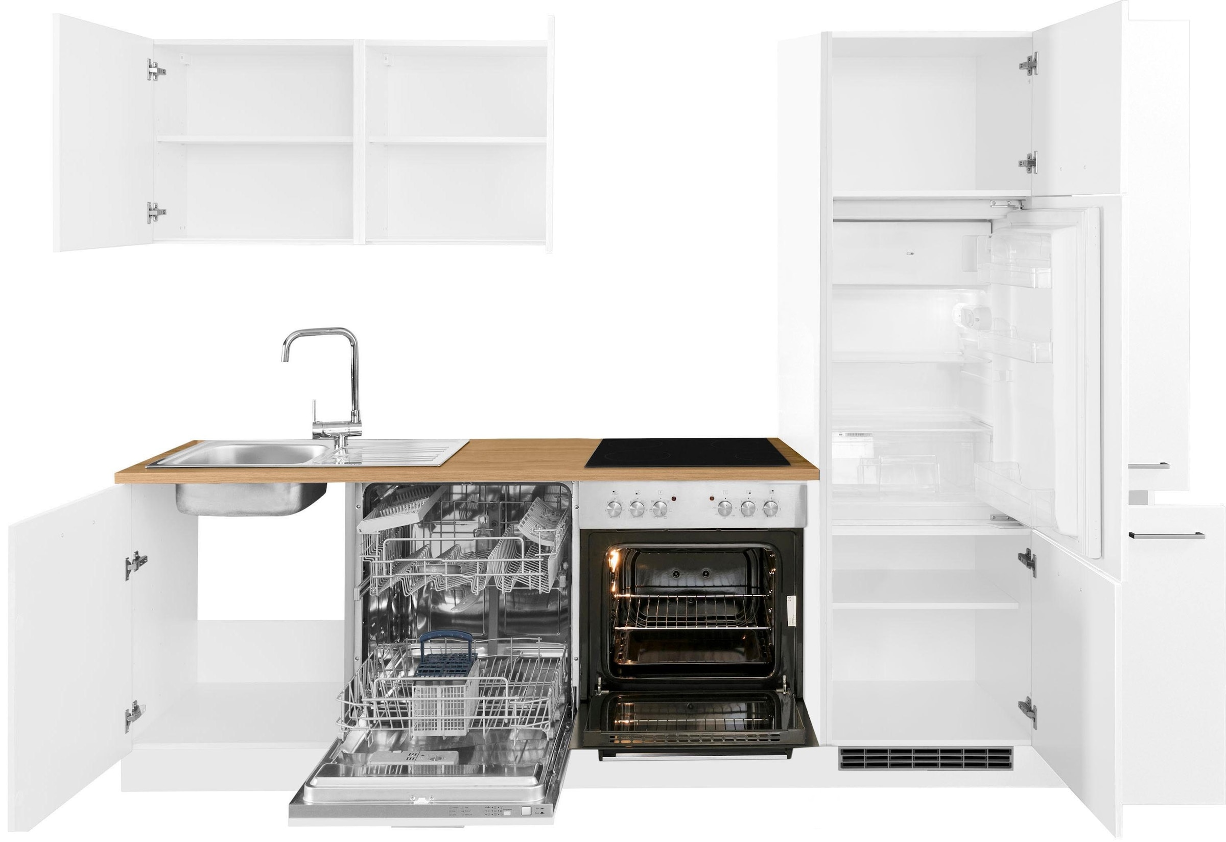 KOCHSTATION Küchenzeile »KS-Kehl«, ohne E-Geräte, Breite 270 cm, für Kühlschrank und Geschirrspüler