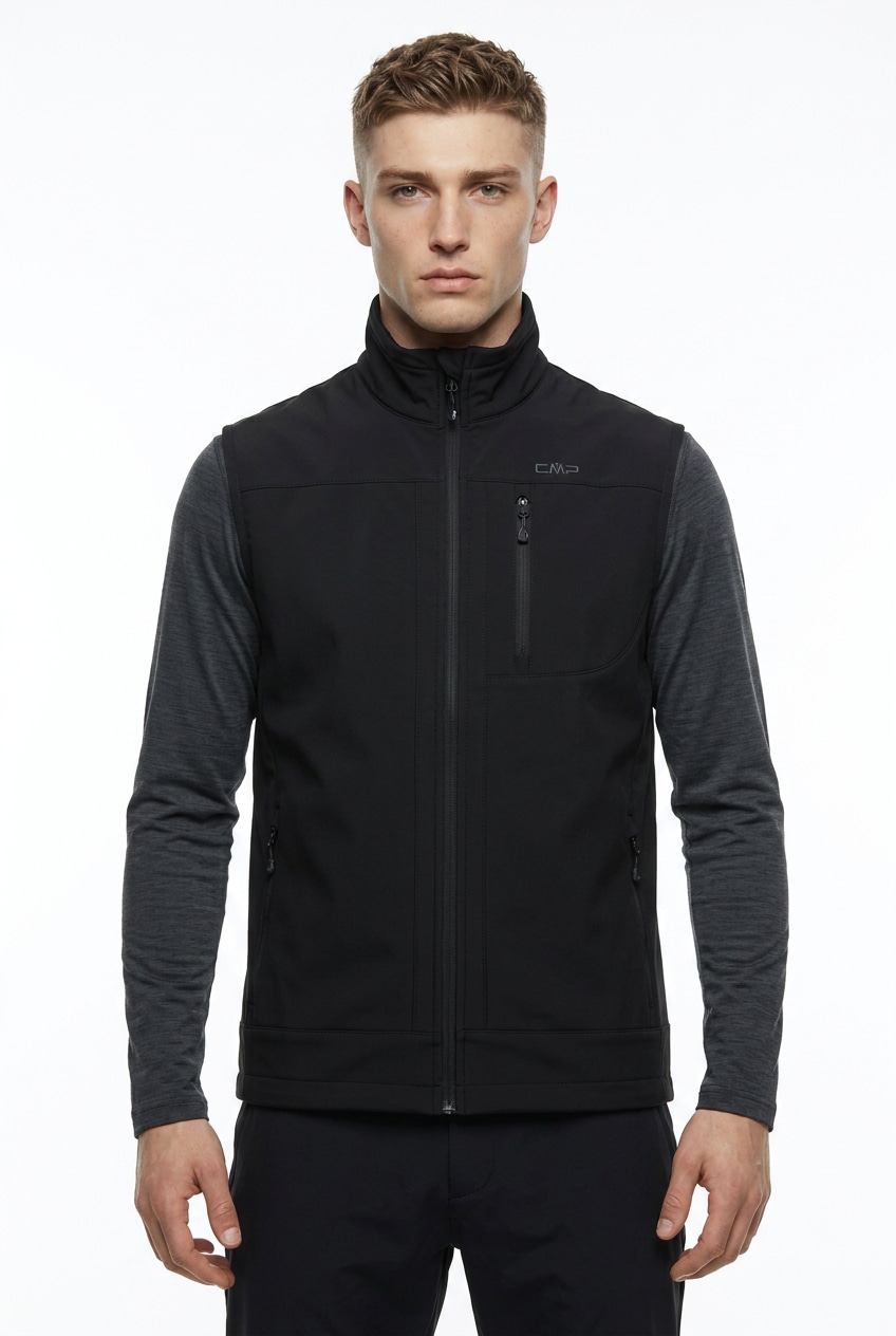 CMP Softshellweste "MAN VEST" mit Brusttasche, atmungsaktiv, wärmeisolierend, winddicht, wasserdicht