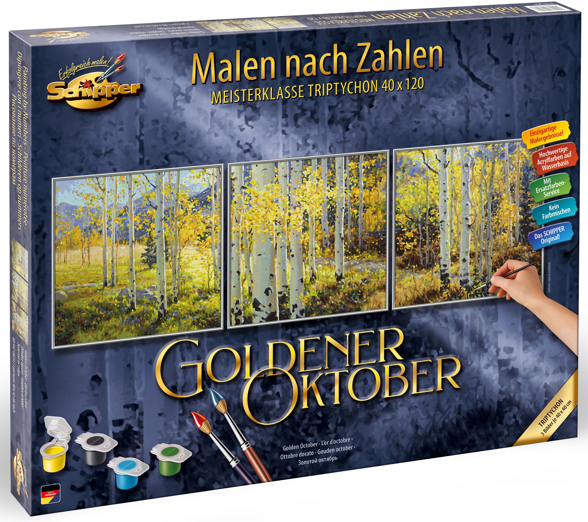 nach BAUR Schipper Oktober«, in Germany | Goldener Made Zahlen - Malen »Meisterklasse Triptychon