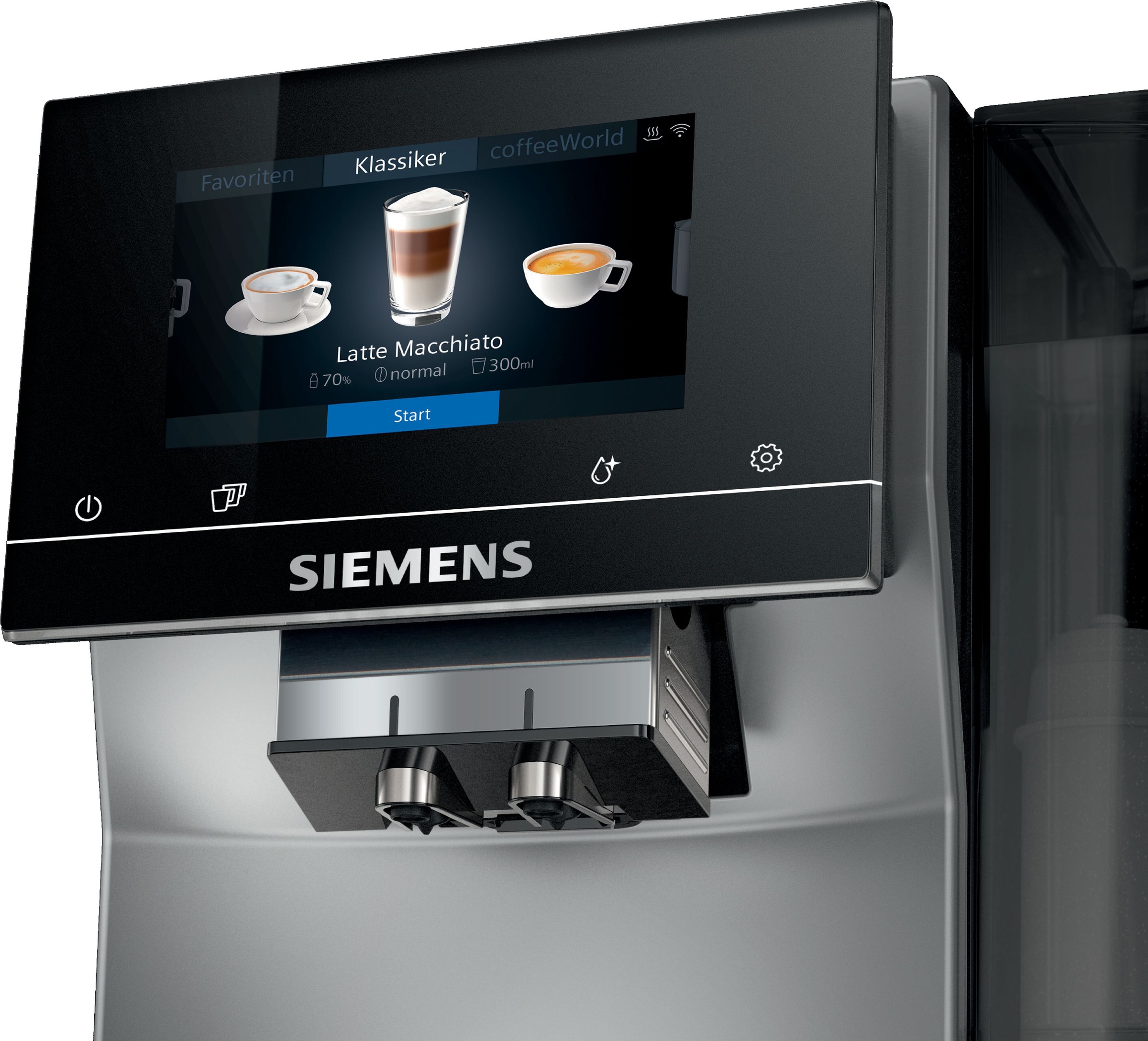 intuitives »EQ.700 Display, | Full-Touch- Milchsystem-Reinigung classic BAUR TP705D01«, Kaffeevollautomat SIEMENS automatische