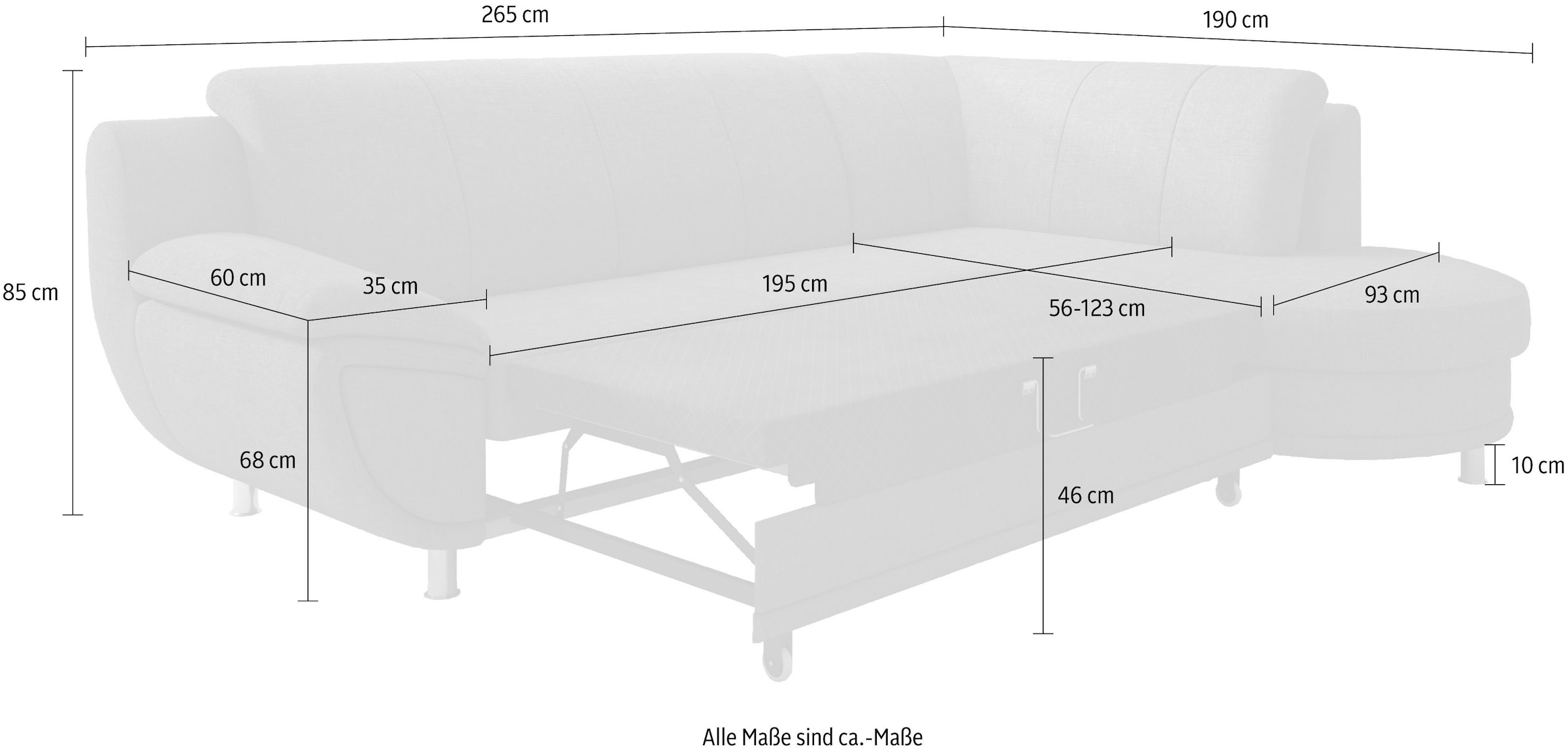 TRENDMANUFAKTUR Ecksofa »Rondo, zeitlos und elegant, OTTOs Choice, bequem, L-Form«, wahlweise mit Federkern, wahlweise mit Bettfunktion