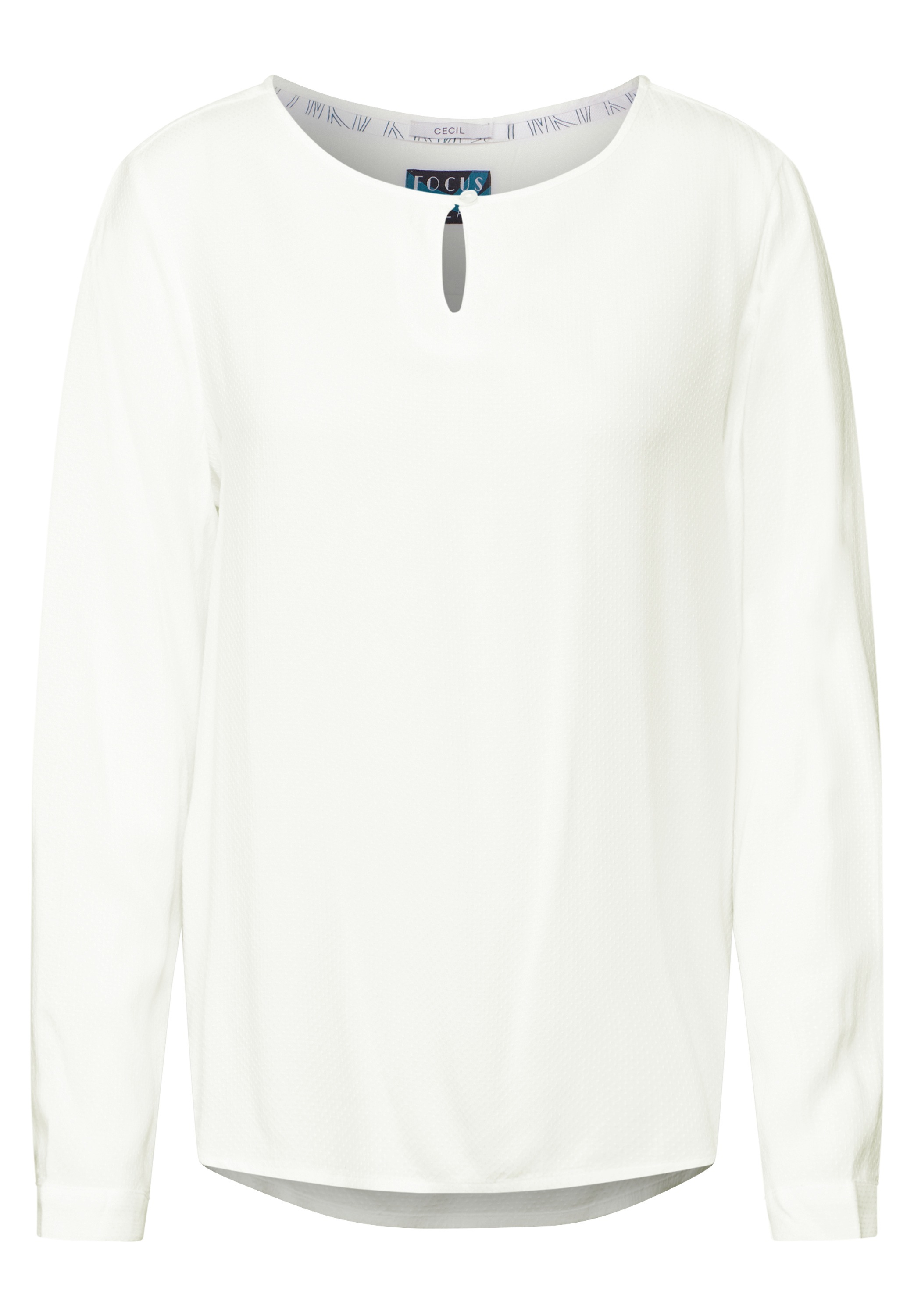 Langarmbluse CECIL, Damen, Gr. XL (44), weiß (vanilleweiß), Stoff, 100% Viskose, unifarben, gerade normal, Rundhals, Bündchen, Blusen, aus softer Viskose 3