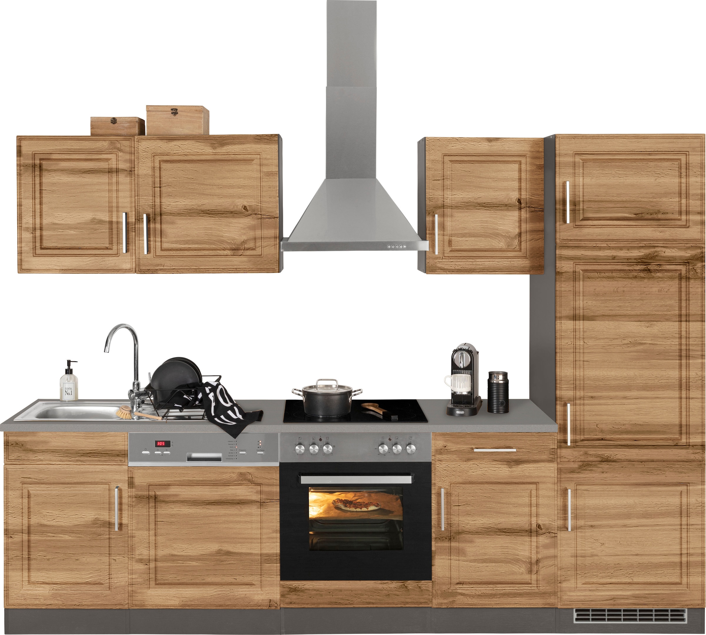 HELD MÖBEL Küchenzeile "Stockholm", Breite 280 cm, mit hochwertigen MDF Fro günstig online kaufen