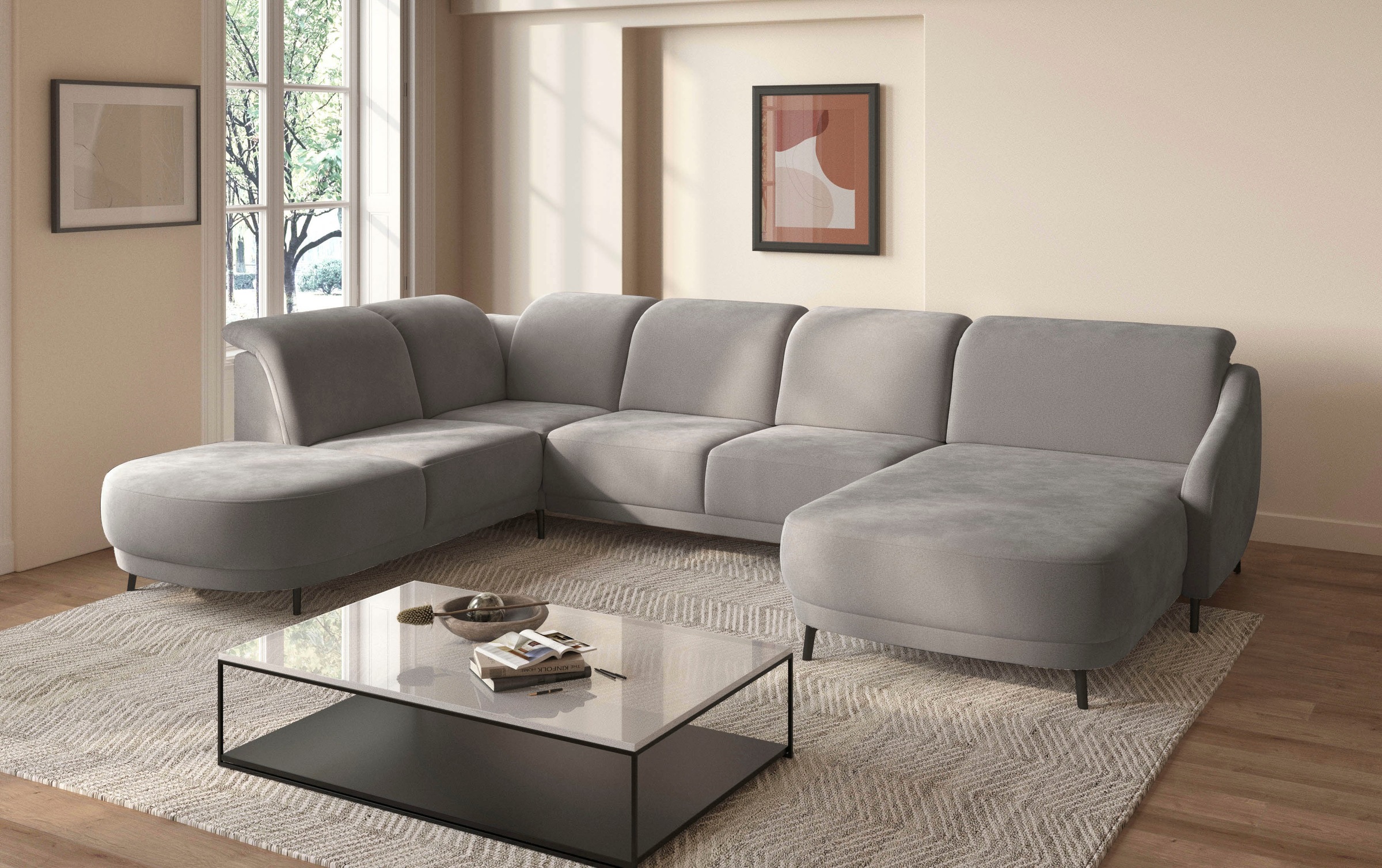 sit&more "Blues U-Form" inkl. Kopfteilverstellung, wahlweise mit Klapptisch günstig online kaufen