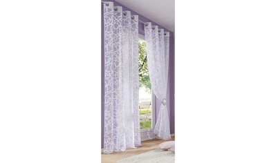 Gardine »Tanaro«, (2 St.), 2-er Set, Transparent, Bedruckt, Polyester