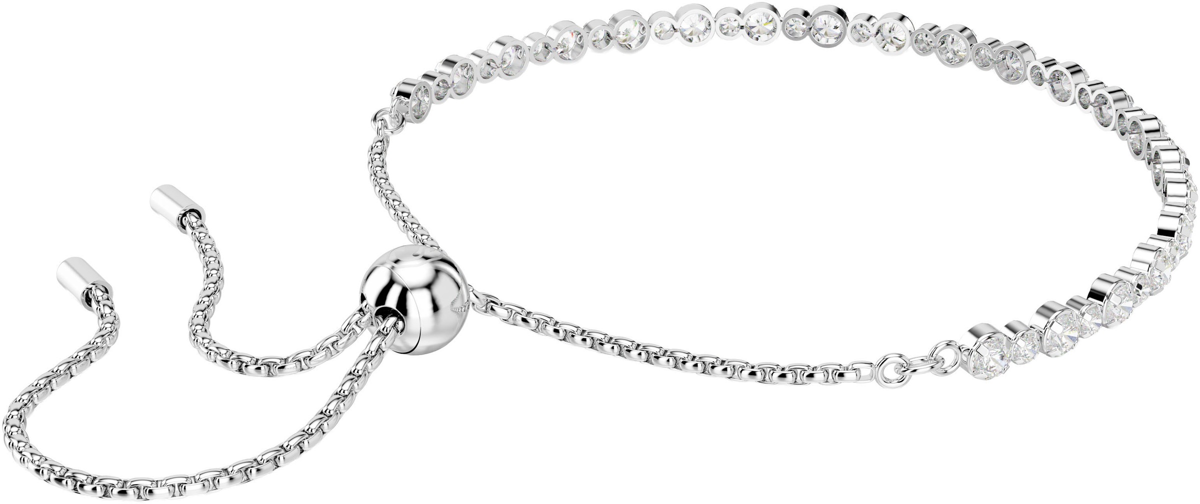 Armband SWAROVSKI "Schmuck Geschenk Matrix Tennis Armkette", silber (metallfarben, kristallweiß, kristallweiß), Armbänder, Damen, Metall, Armband, mit Swarovski Kristall 4
