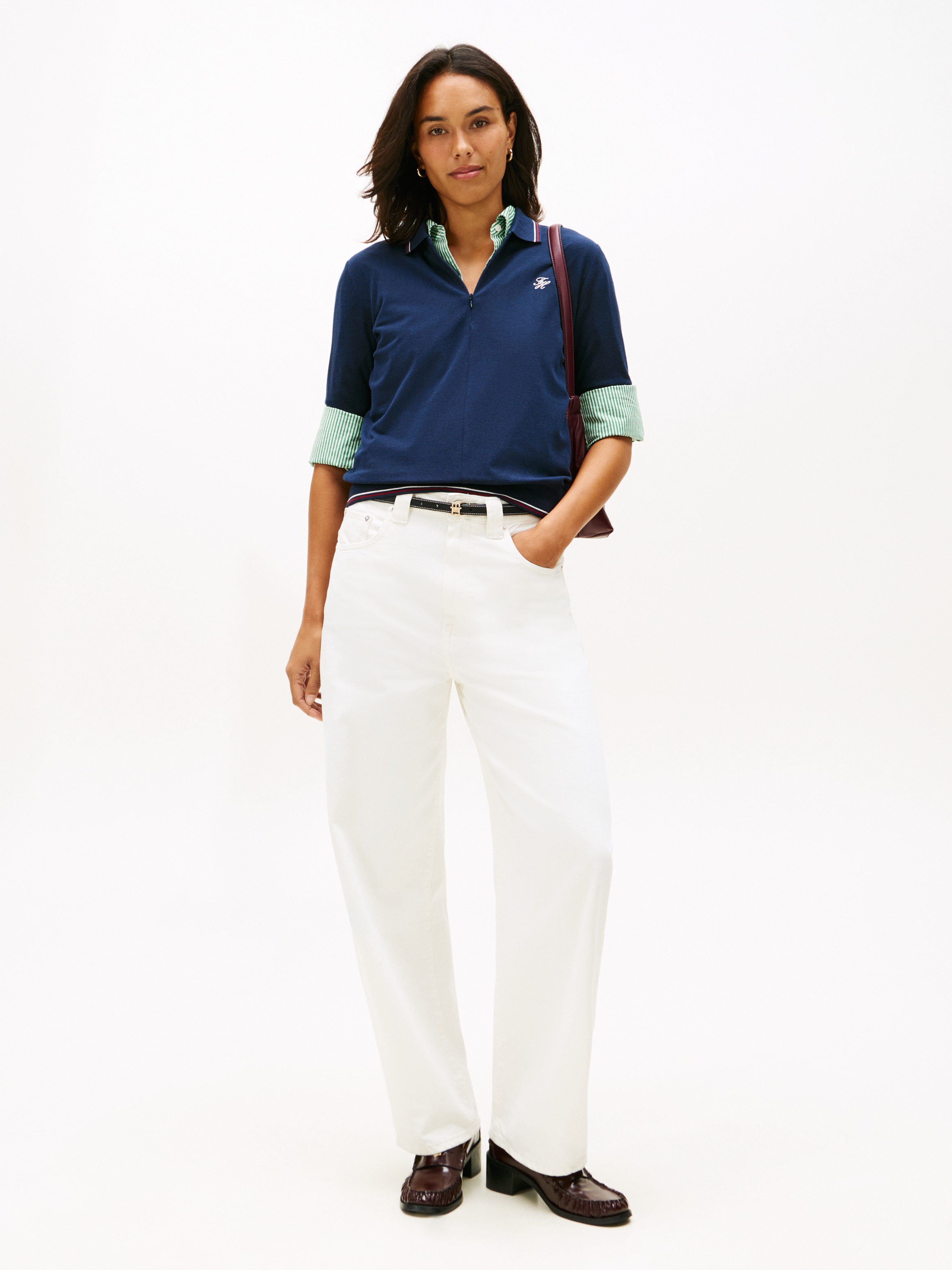 Tommy Hilfiger Poloshirt »TH SCRIPT LYOCELL ZIP SS POLO«