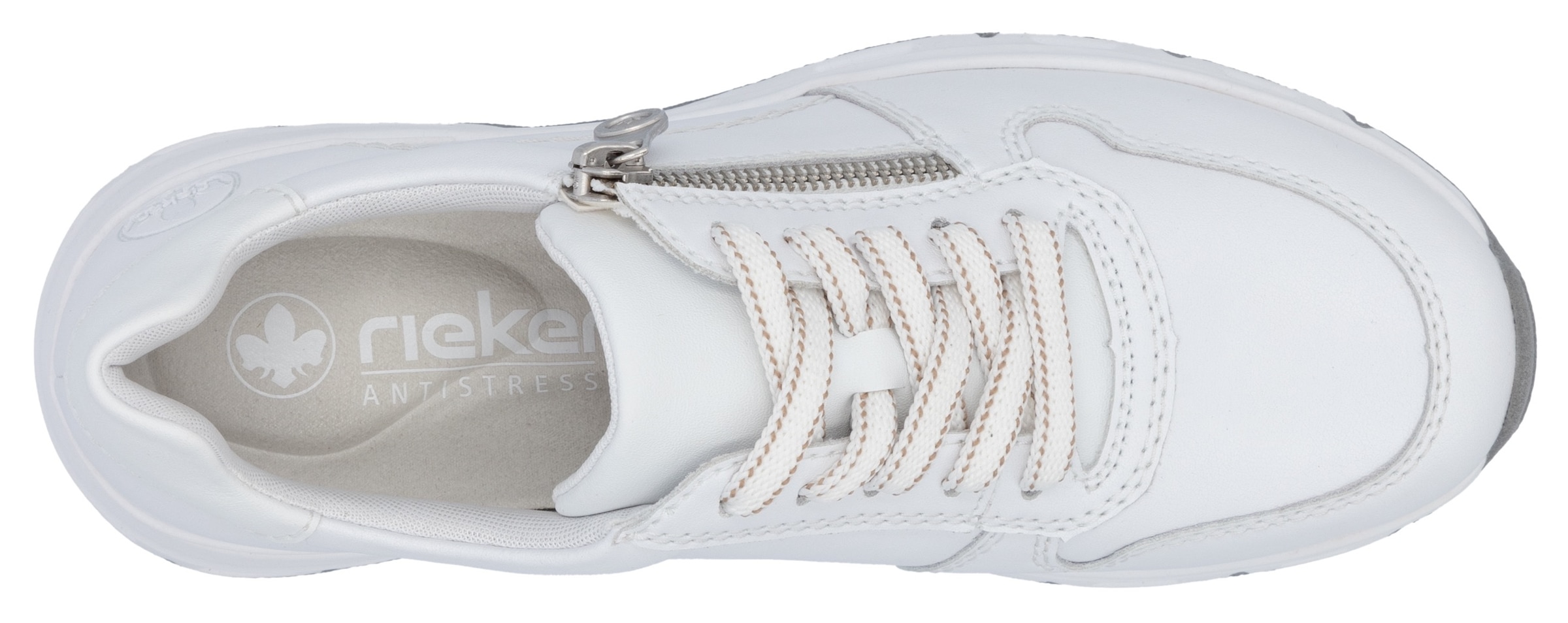 Rieker Sneaker, mit seitlichem Reißverschluss, Freizeitschuh, Halbschuh, Schnürschuh