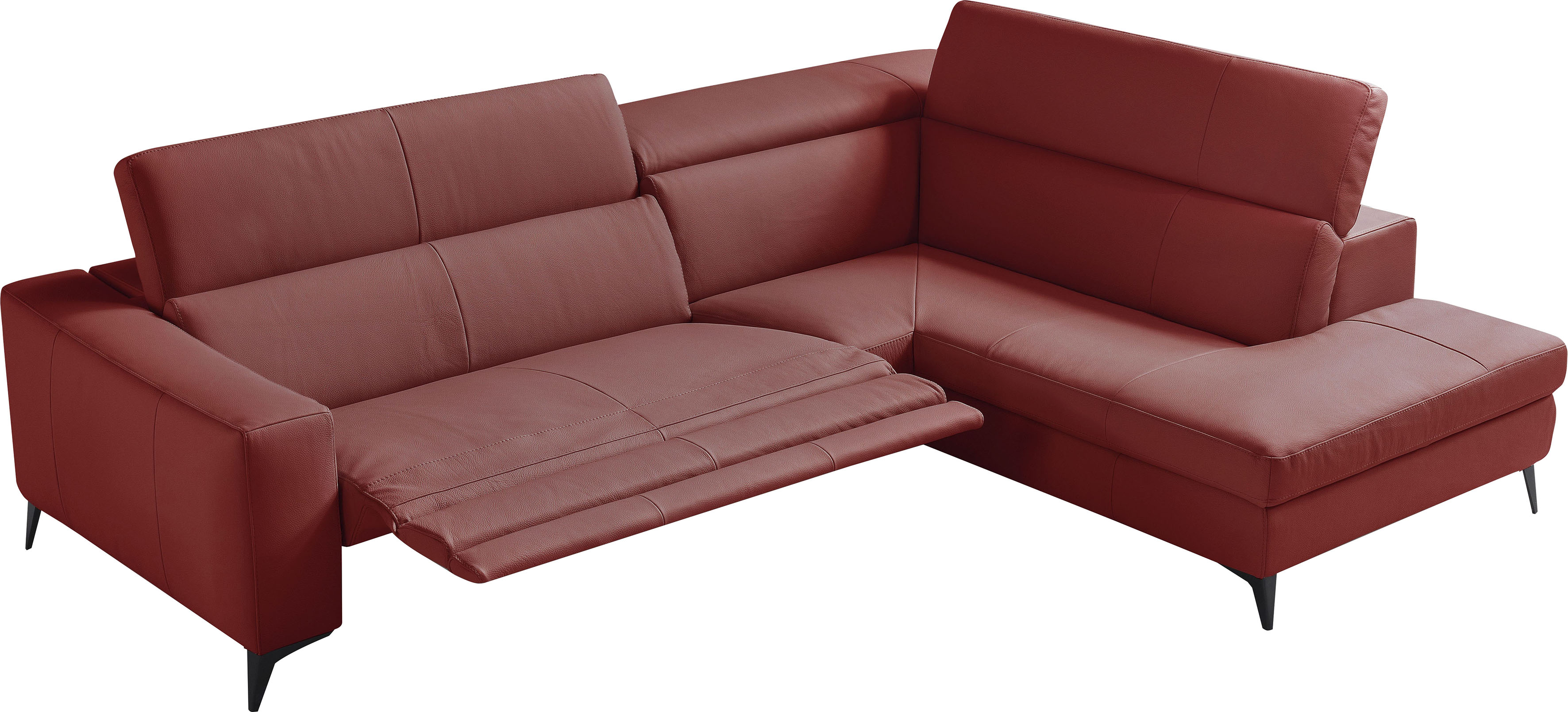 Egoitaliano Ecksofa "Edith, Designsofa mit hohem Sitzkomfort, Breite 269cm, L-Form" inkl. elektrischer Relaxfunktion und manuell verstellbaren Kopfteilen