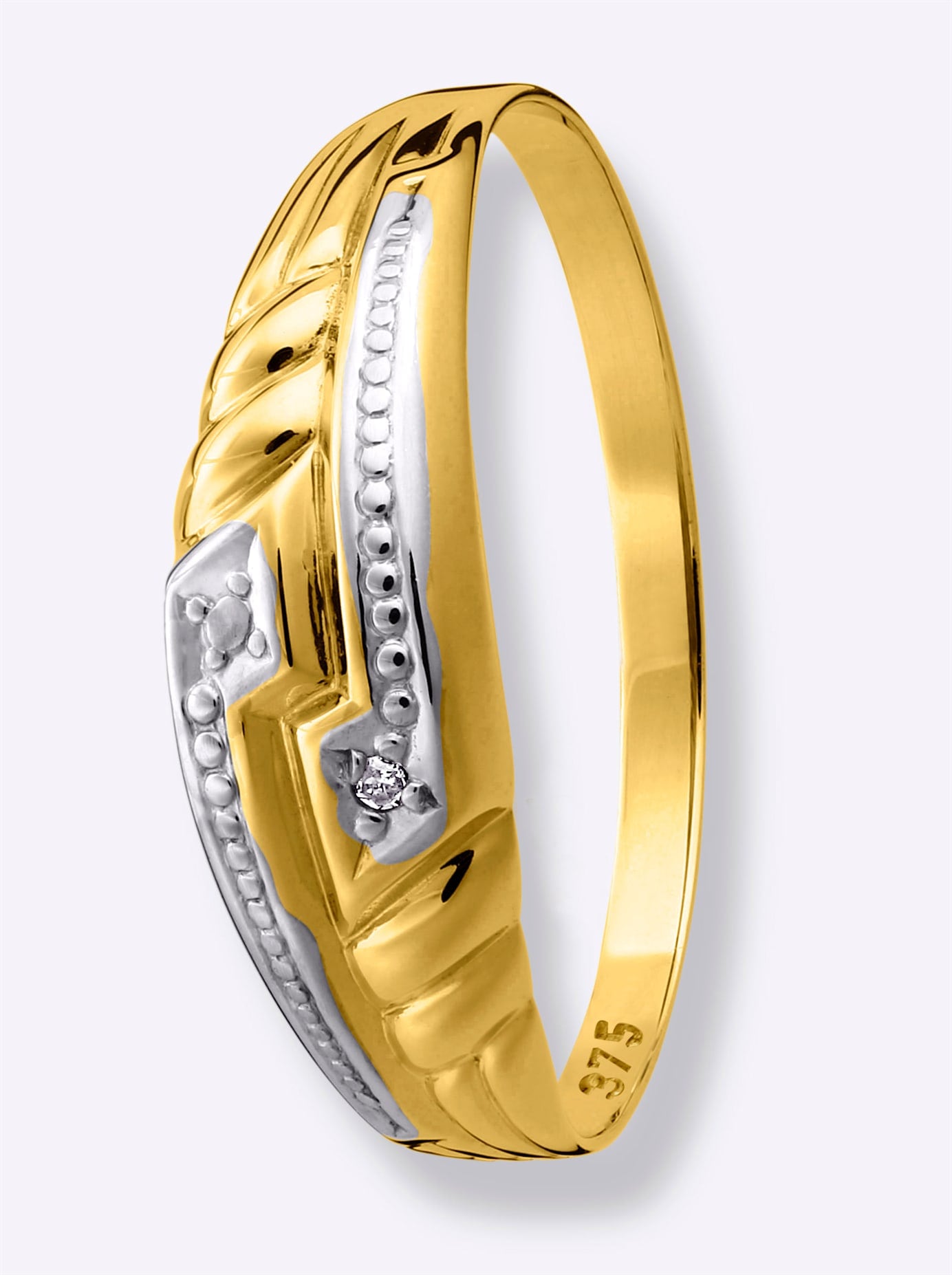 Fingerring LADY Gr. 20, gold (gelbgold 375), Fingerringe, Damen, 20, Metall, Fingerring