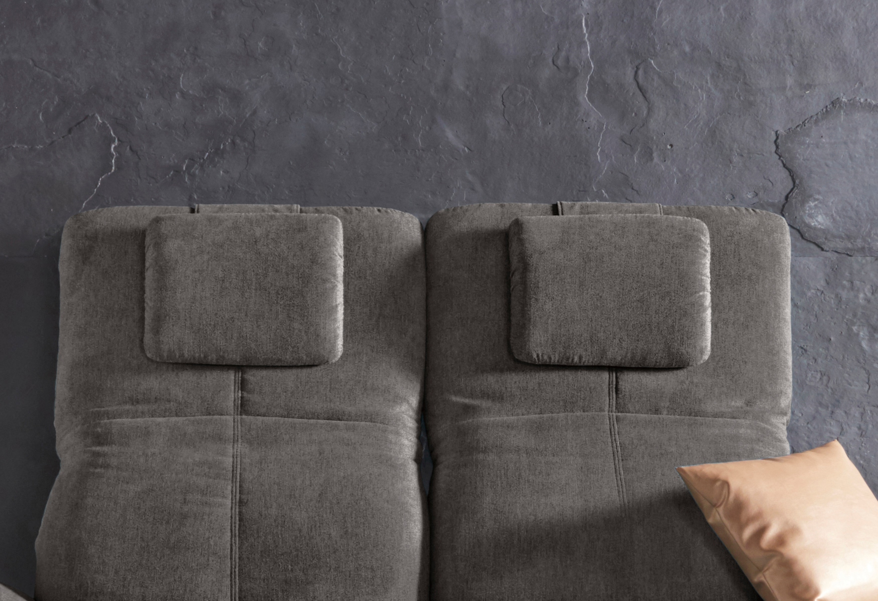 Kopfstütze HOME AFFAIRE, B:40cm, grau, Struktur (100% Polyester);NaturLEDER, Polsterauflagen, "Milano", passend zur "Milano"-Serie