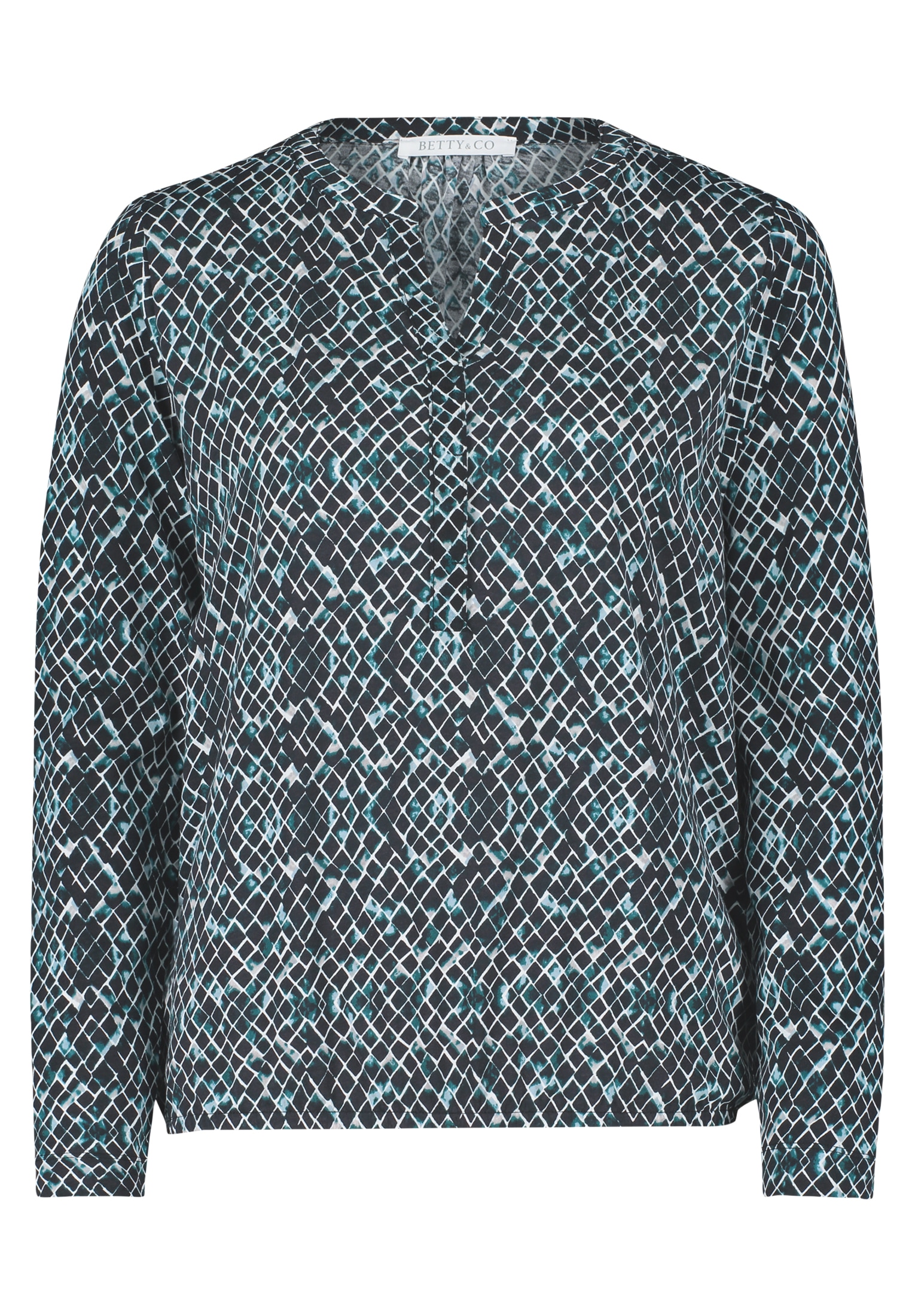 Betty&Co Kurzarmshirt »Betty & Co Casual-Shirt mit verdeckter Verschlussleiste«, (1 tlg.)