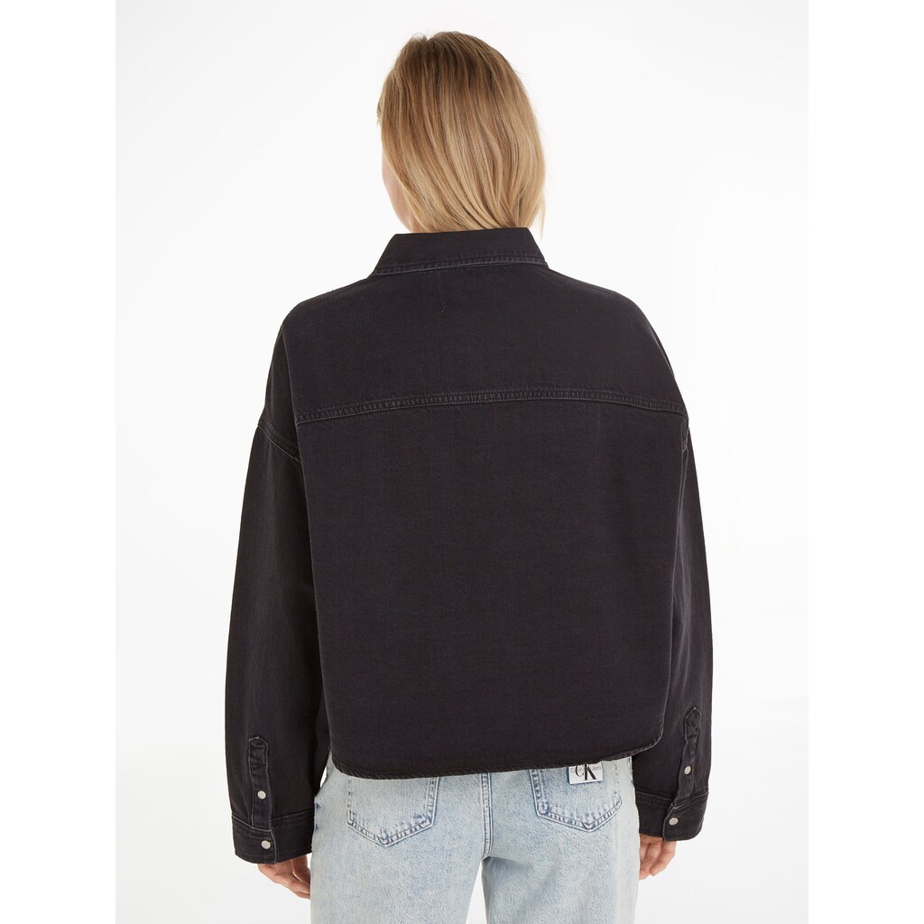 Calvin Klein Jeans Jeansbluse »OVERSIZED CROP ROUNDED HEM SHIRT«