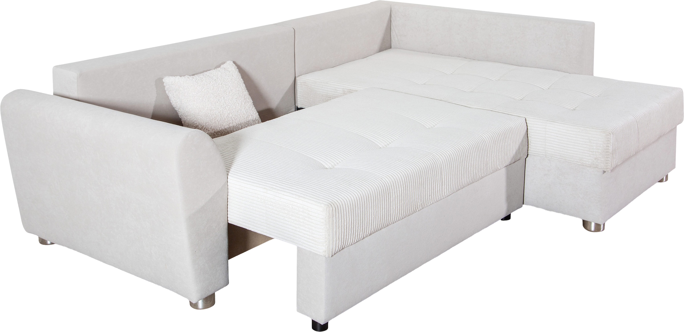 COLLECTION AB Ecksofa »JANA«, Ecksofa,Bettfunktion,Bettkasten,Bonnelfederkern,Rückenkissen