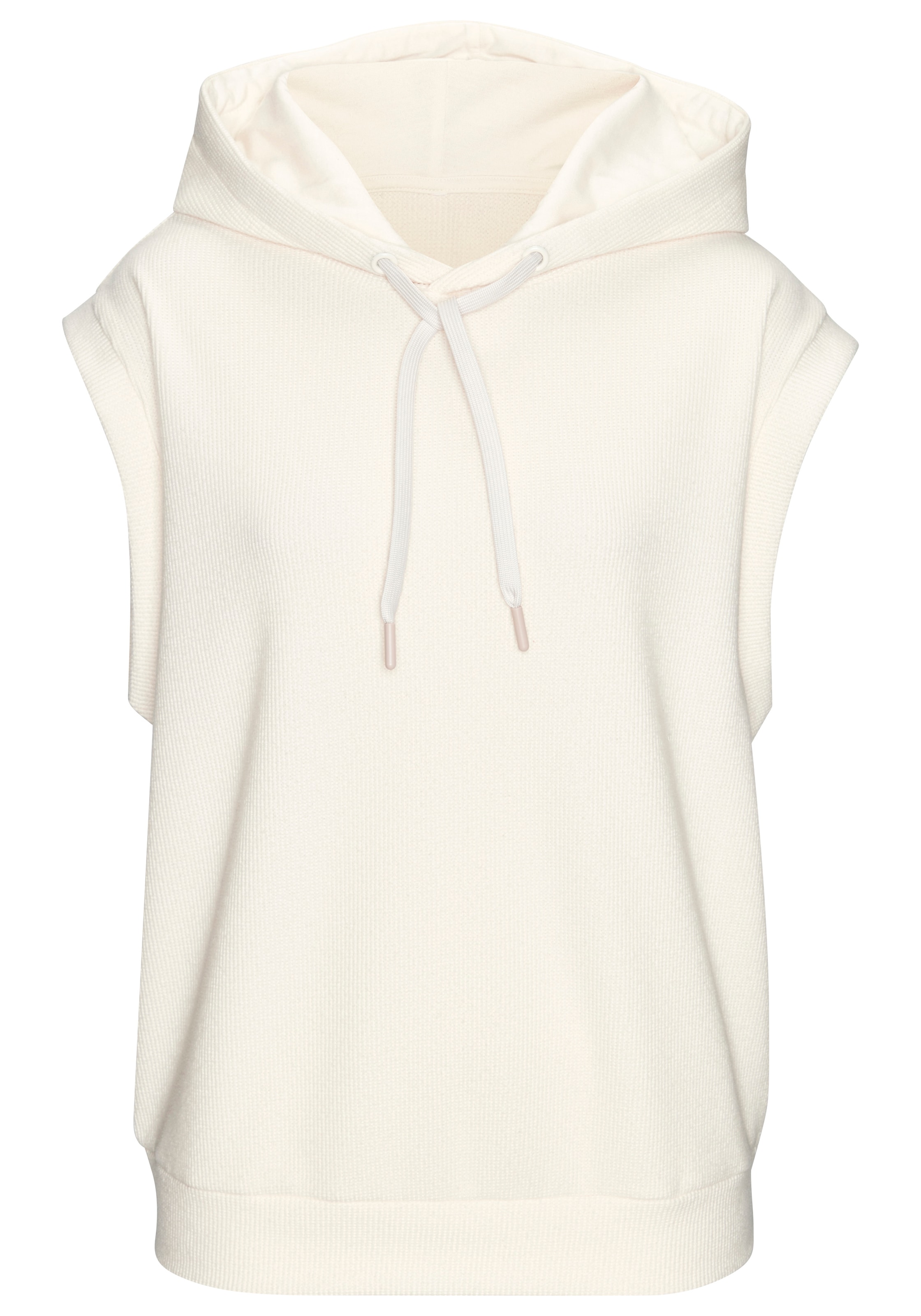LASCANA Kapuzensweatshirt, in modischer Piqué-Optik
