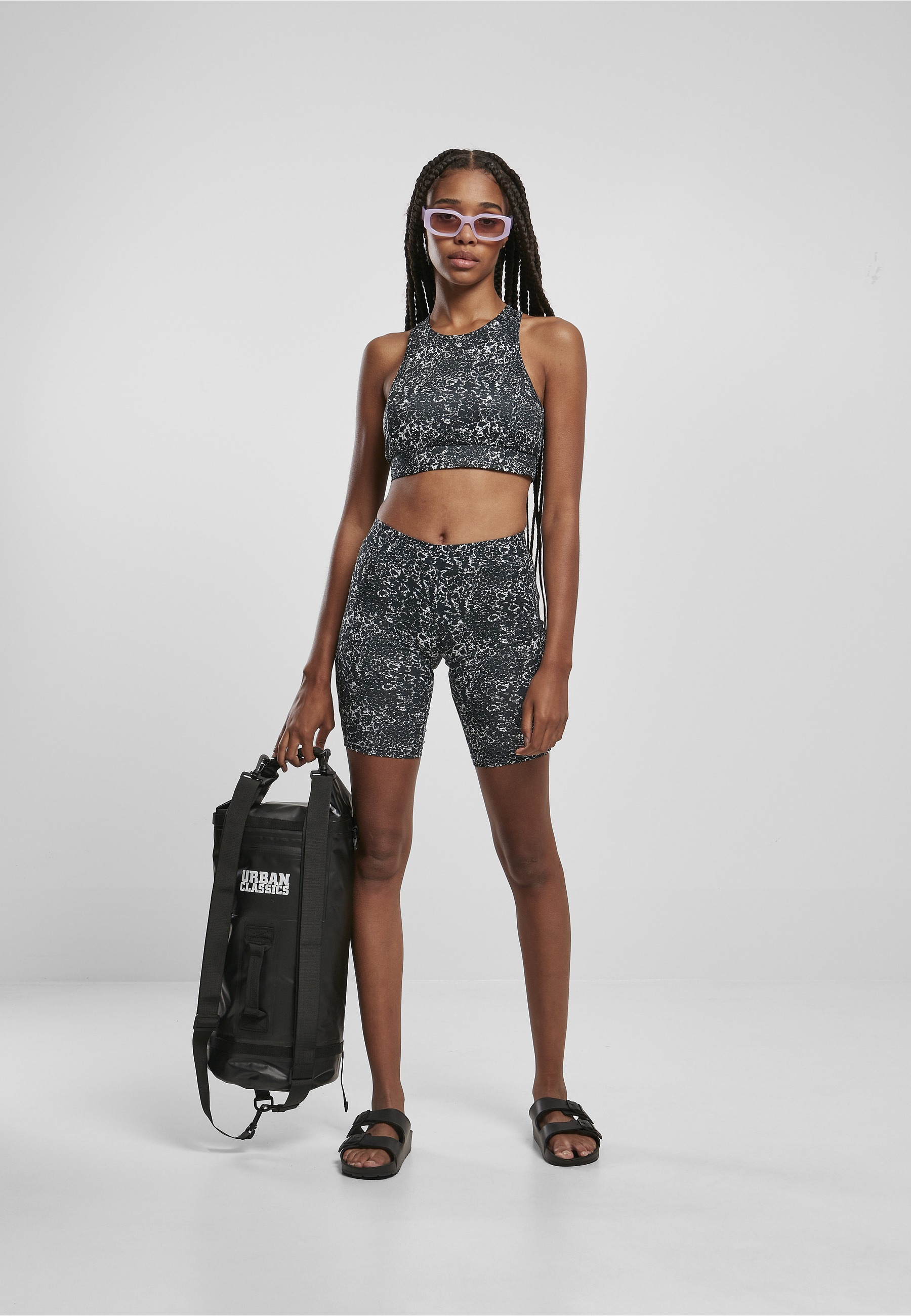 URBAN CLASSICS Radlerhose »Urban Classics Damen Ladies Tie Dye High Waist Cycle Shorts«