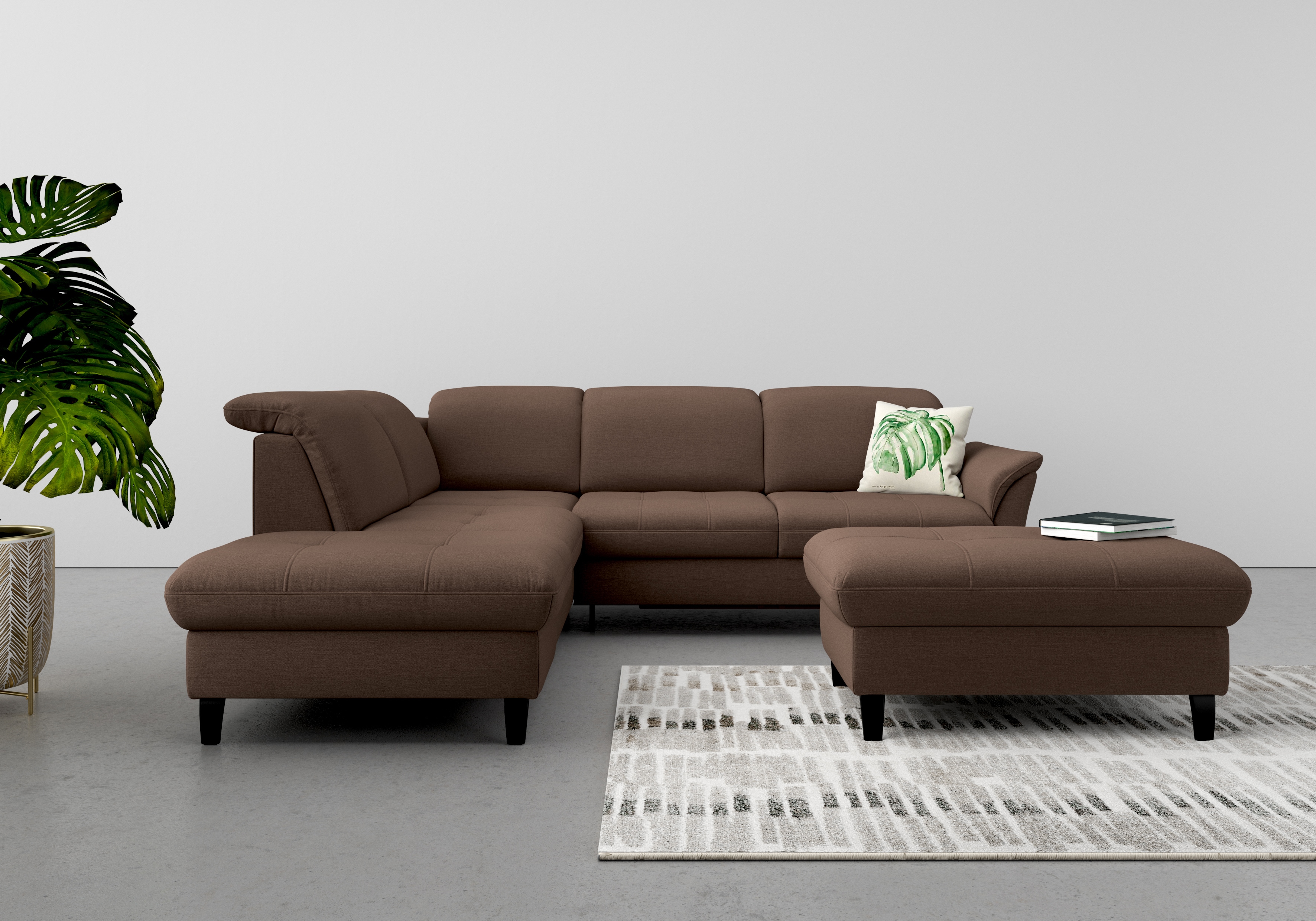 sit&more Ecksofa "Maggiore L-Form" wahlweise mit Kopfteilverstellung, Schlaffunktion und Stauraum