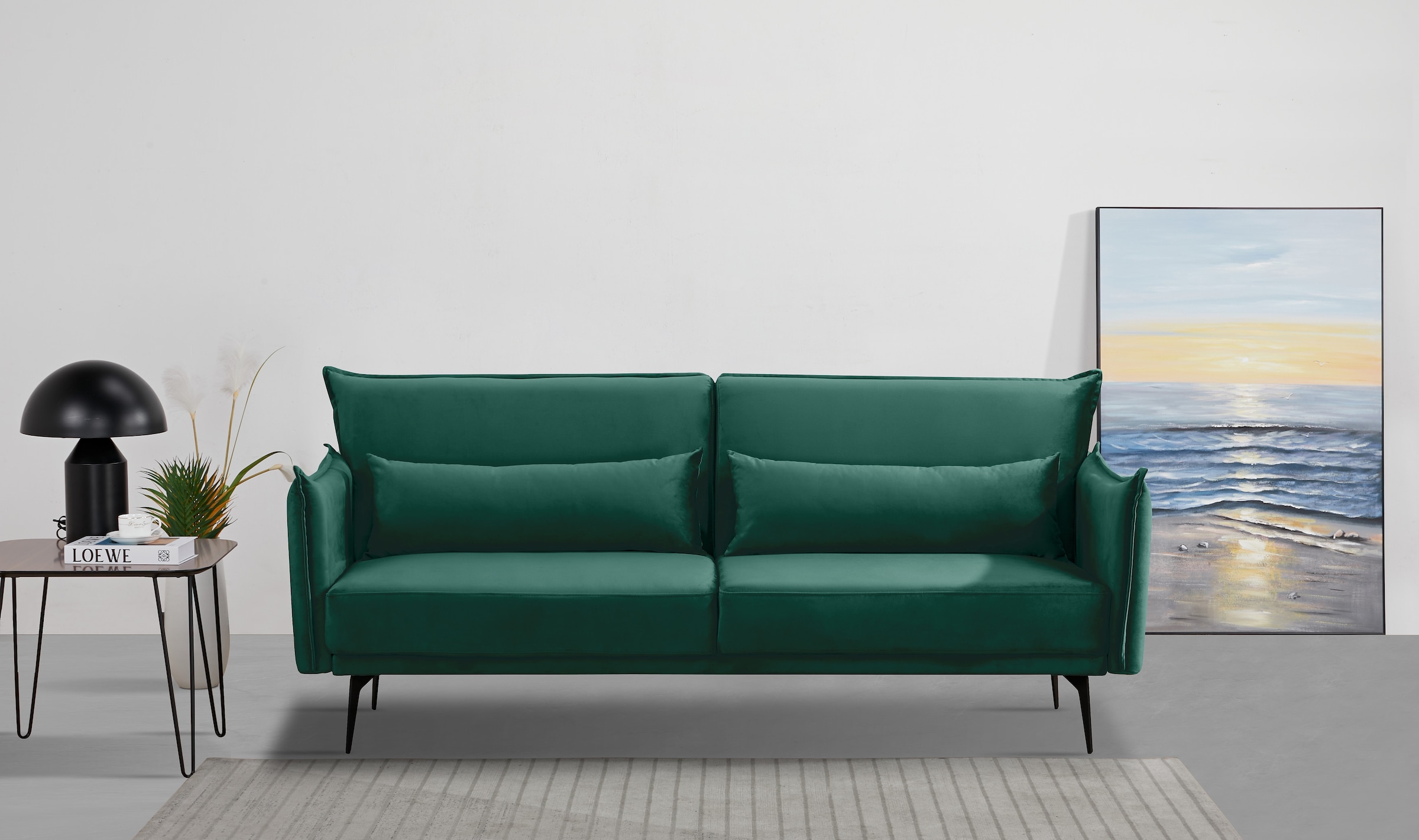 INOSIGN Schlafsofa "TULARE, 204 cm, klappbarer 3-Sitzer mit verstellbarer R günstig online kaufen