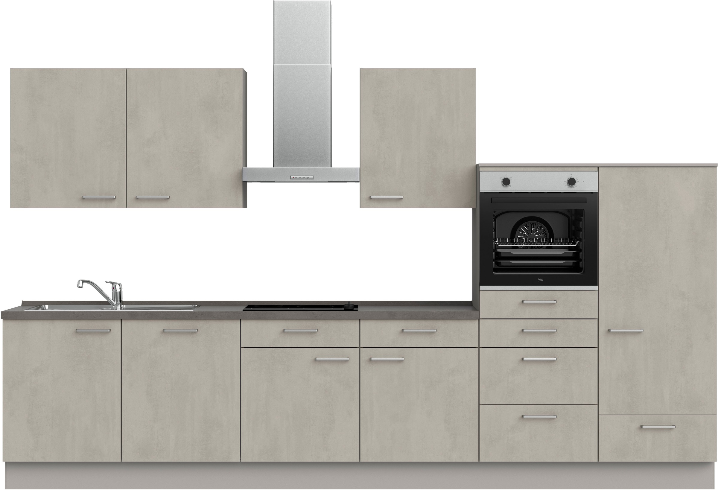 nobilia Küchenzeile ""Riva I", NEU: individuell anpassbar mit gratis Profi-Beratung" vormontiert, Breite 360 cm, Ausrichtung wählbar, wahlw. mit E-Geräten