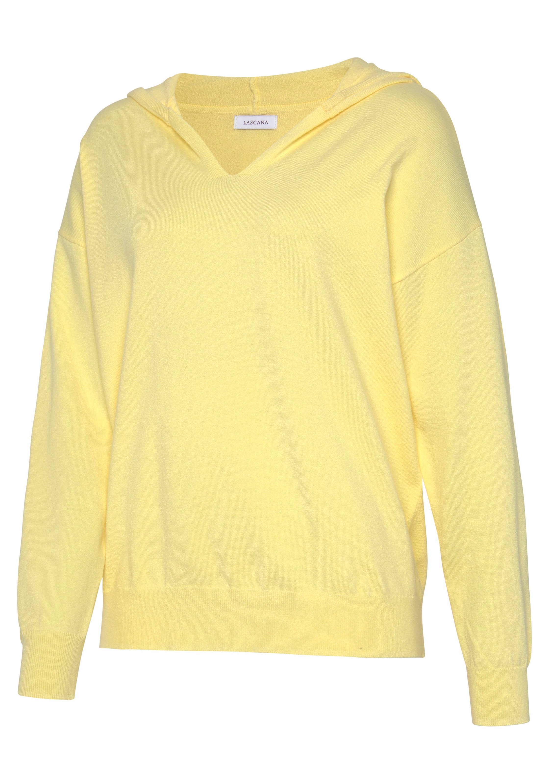 LASCANA Strickpullover, Kapuzensweatshirt aus weicher Viskosemischung, Loungewear