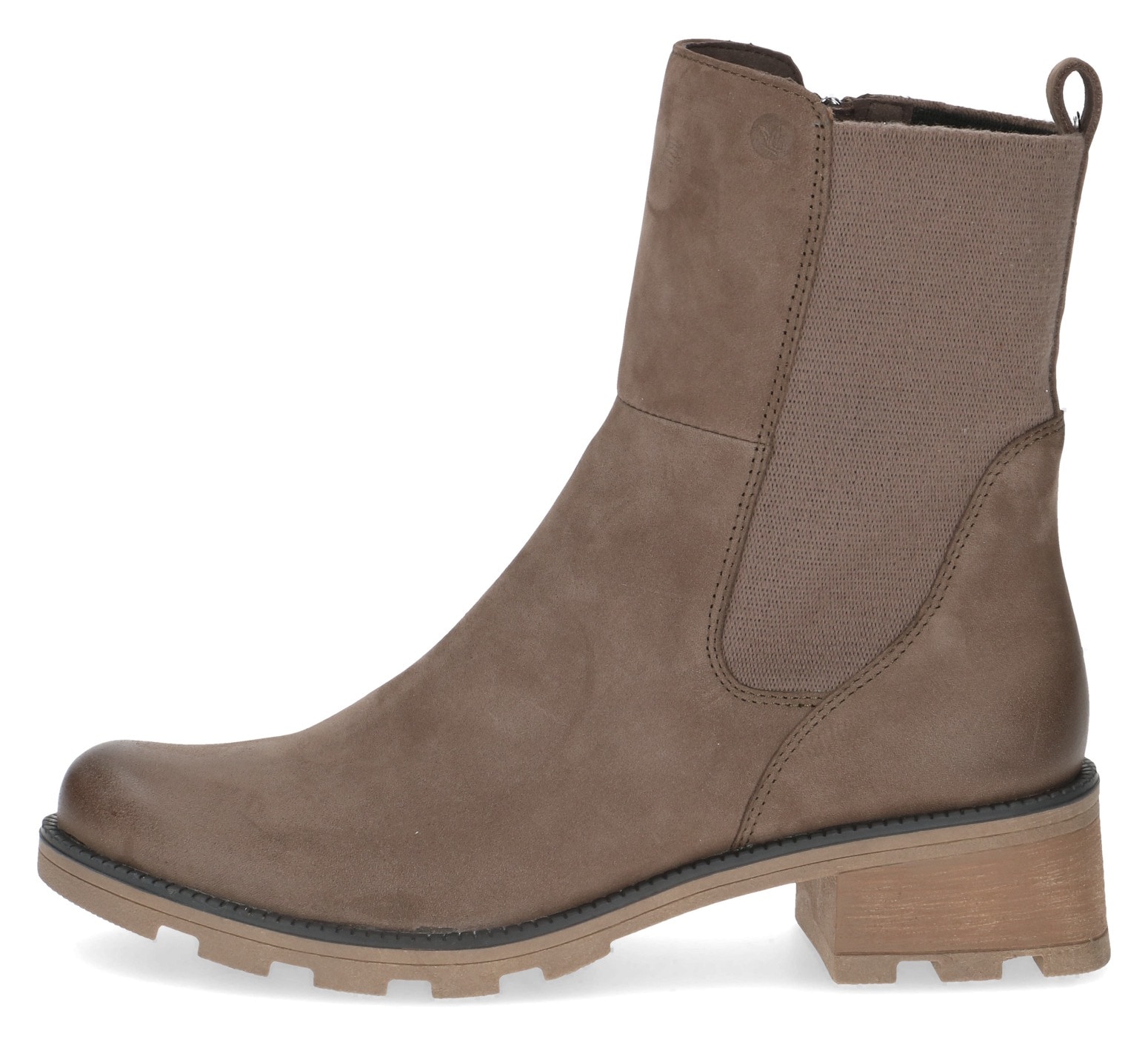 Caprice Chelseaboots, Blockabsatz, Stiefelette, Komfortschuh mit breitem Stretcheinsatz