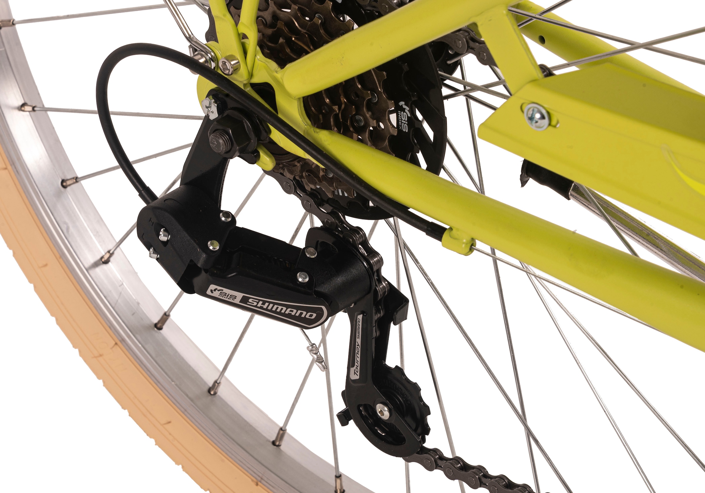 Dacapo Kinderfahrrad »Kinderfahrrad 24'' Toscana grün 6 Gänge RH 41 cm«, 6 Gang, Shimano, Tourney Schaltwerk, Kettenschaltung