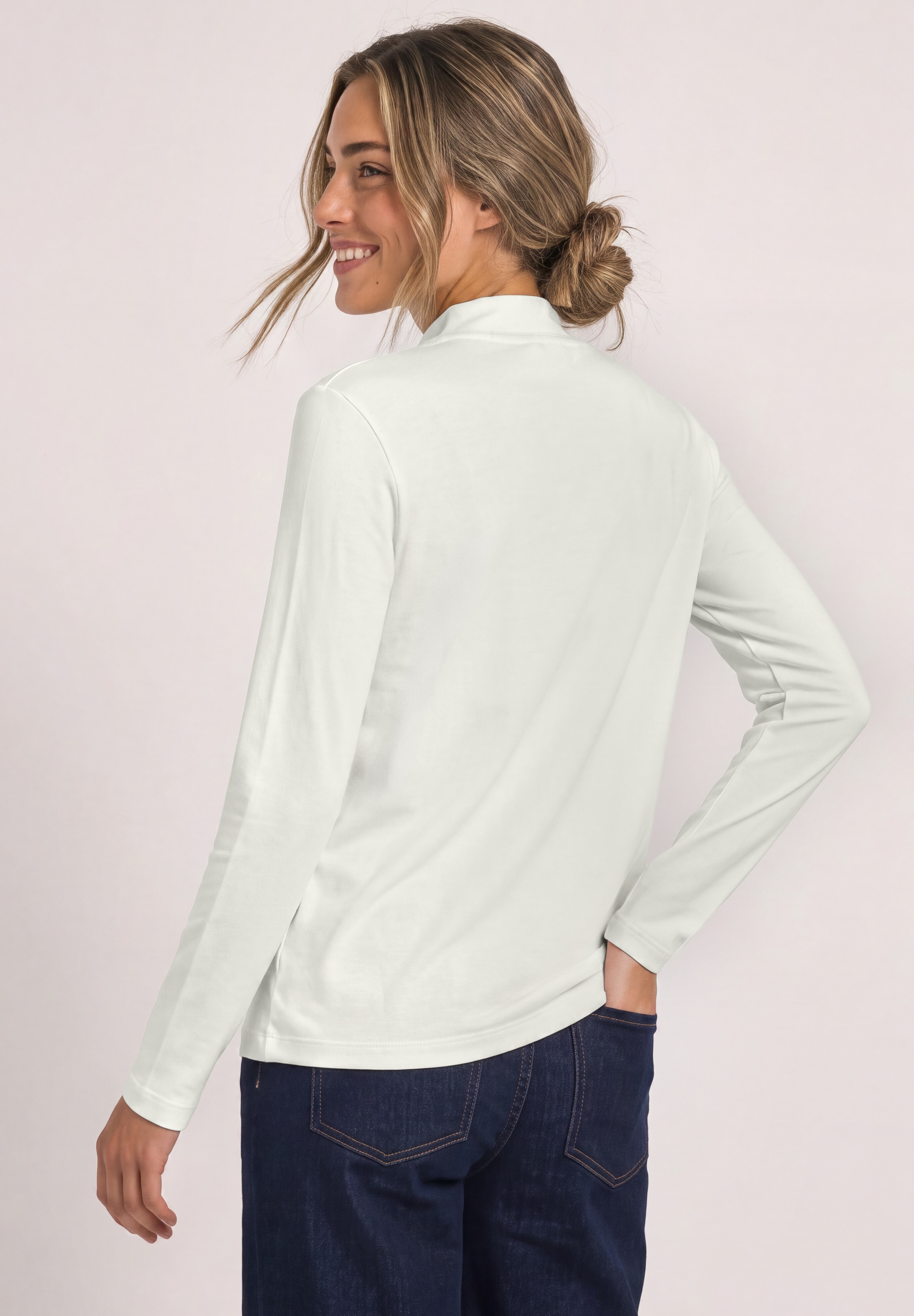 STREET ONE Langarmshirt mit Stehkragen