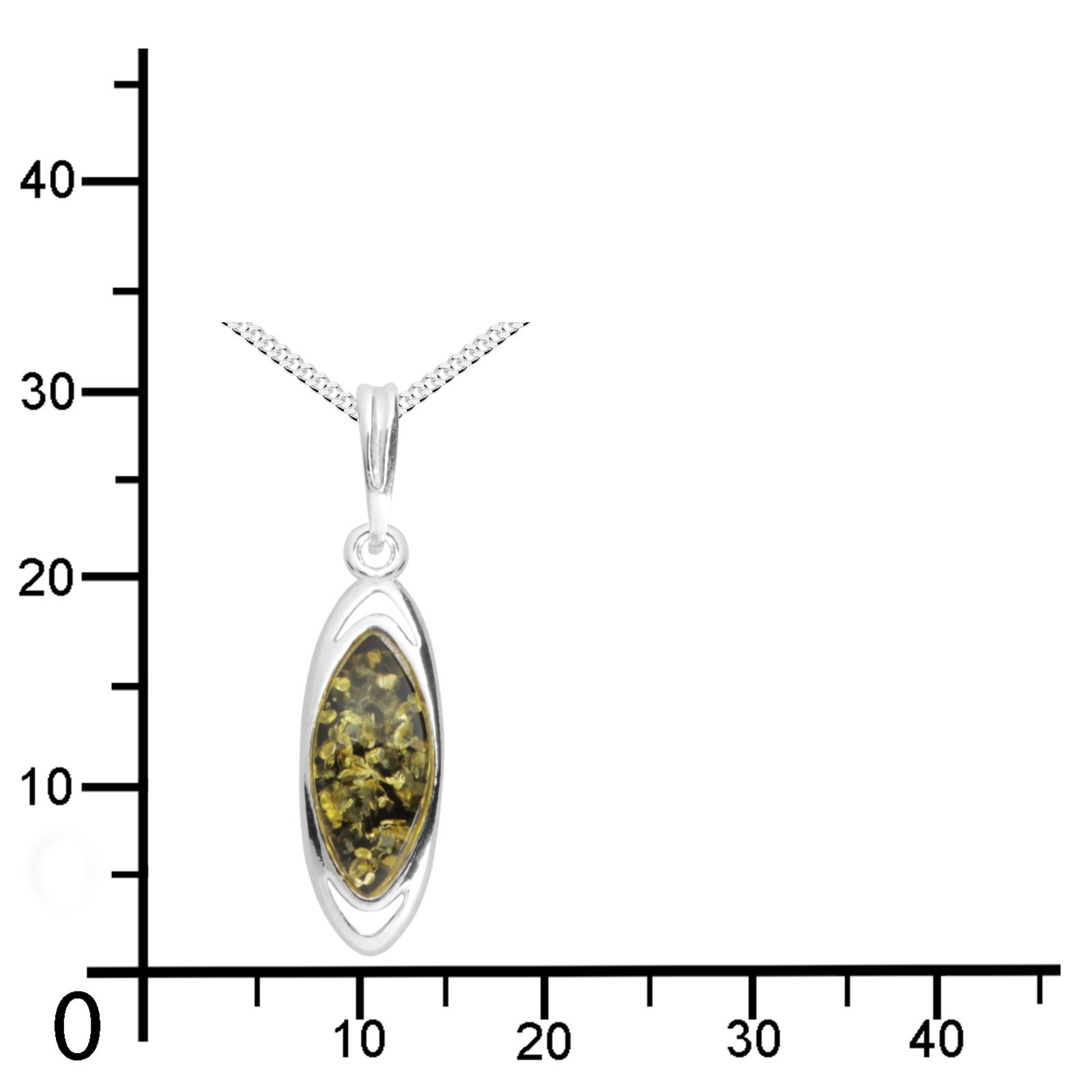 Kette mit Anhänger OSTSEE-SCHMUCK "Ostsee-Schmuck Kette mit Anhänger Nordica" Gr. 45, silber, Halsketten, Damen, 45cm, Silber 925 (Sterlingsilber), L: 42 2
