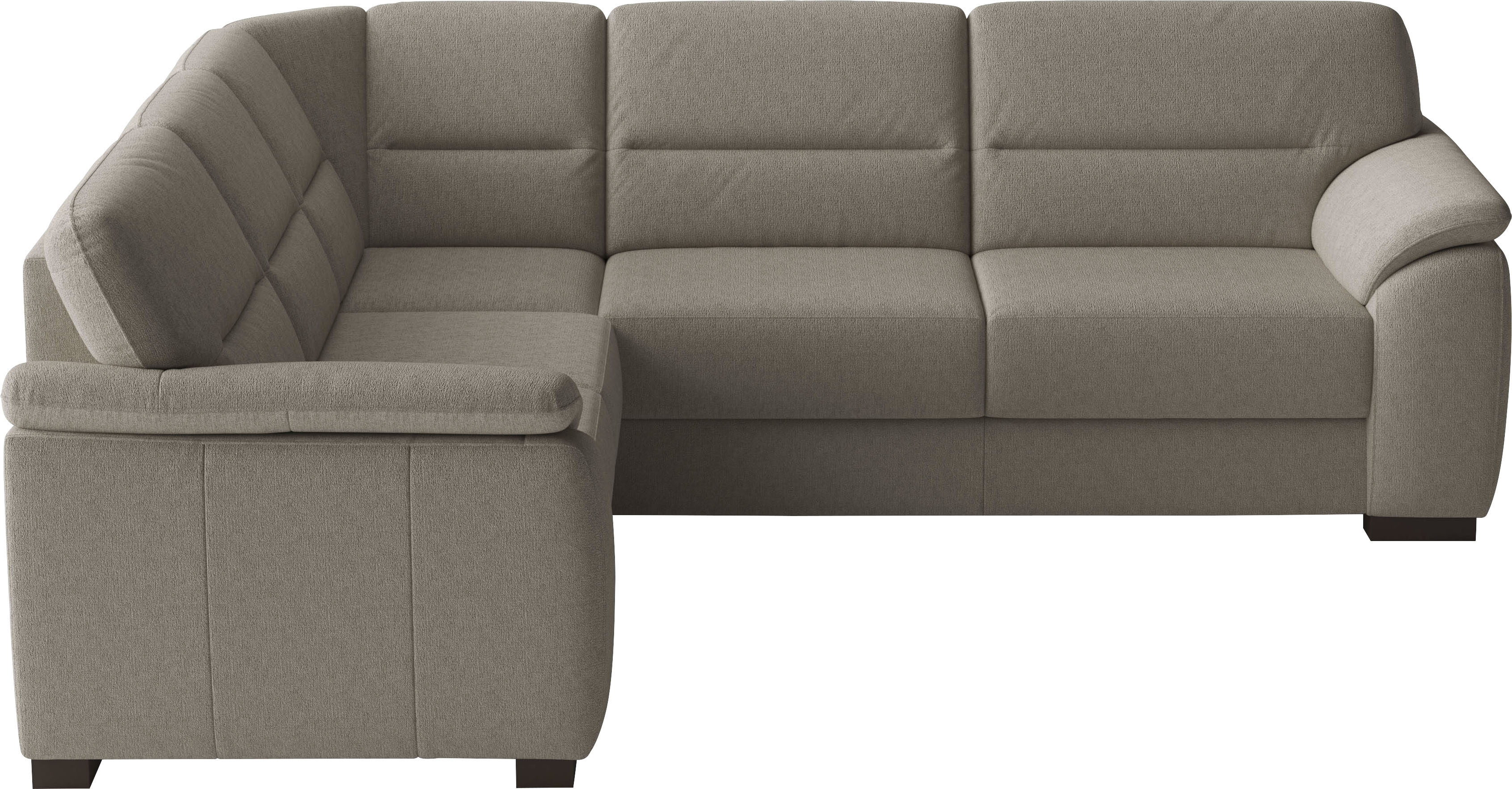 sit&more Ecksofa "Montego L-Form, B: 256 cm, große Stoffauswahl, Komfortsitzhöhe 46 cm" mit Schlaffunktion und Schubkasten mit Stauraum