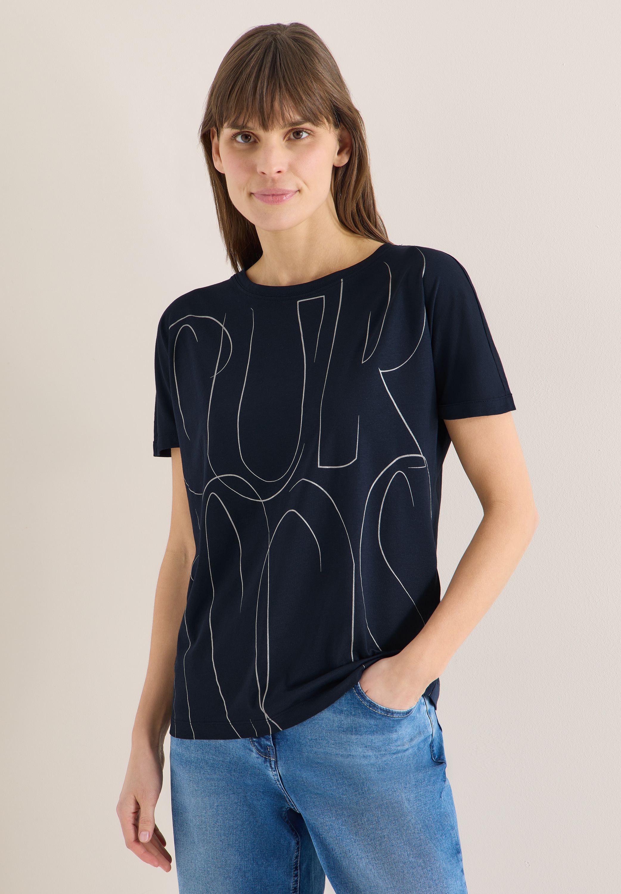 Cecil T-Shirt mit U-Boot-Ausschnitt