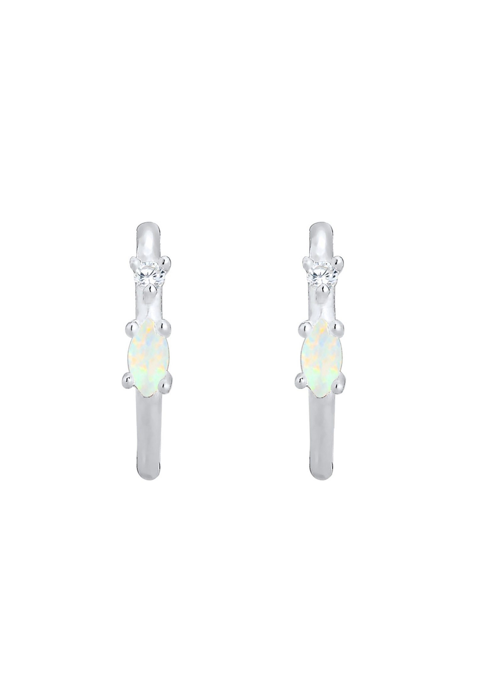 Elli Paar Creolen »Stecker Opal Marquise und Zirkonia 925 Silber«