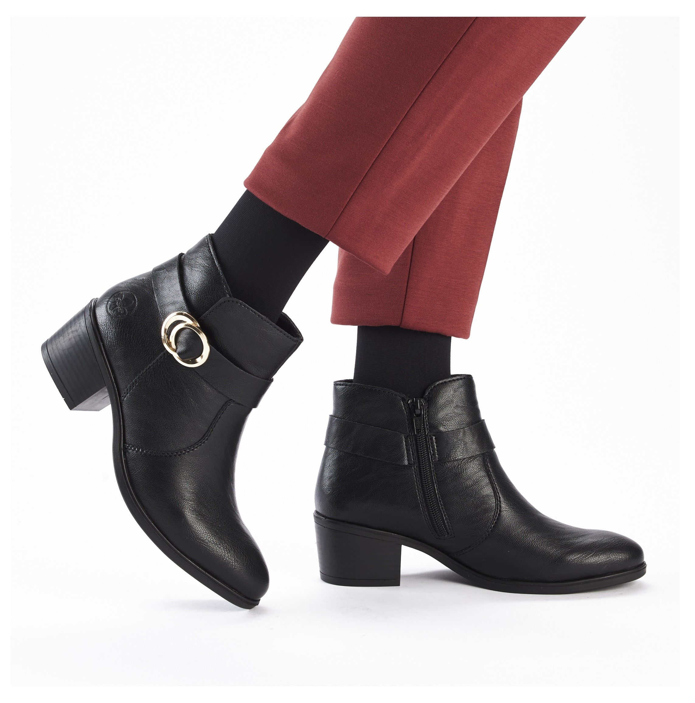 Rieker Stiefelette, Ankleboots, Blockabsatz, mit Innenreißverschluss